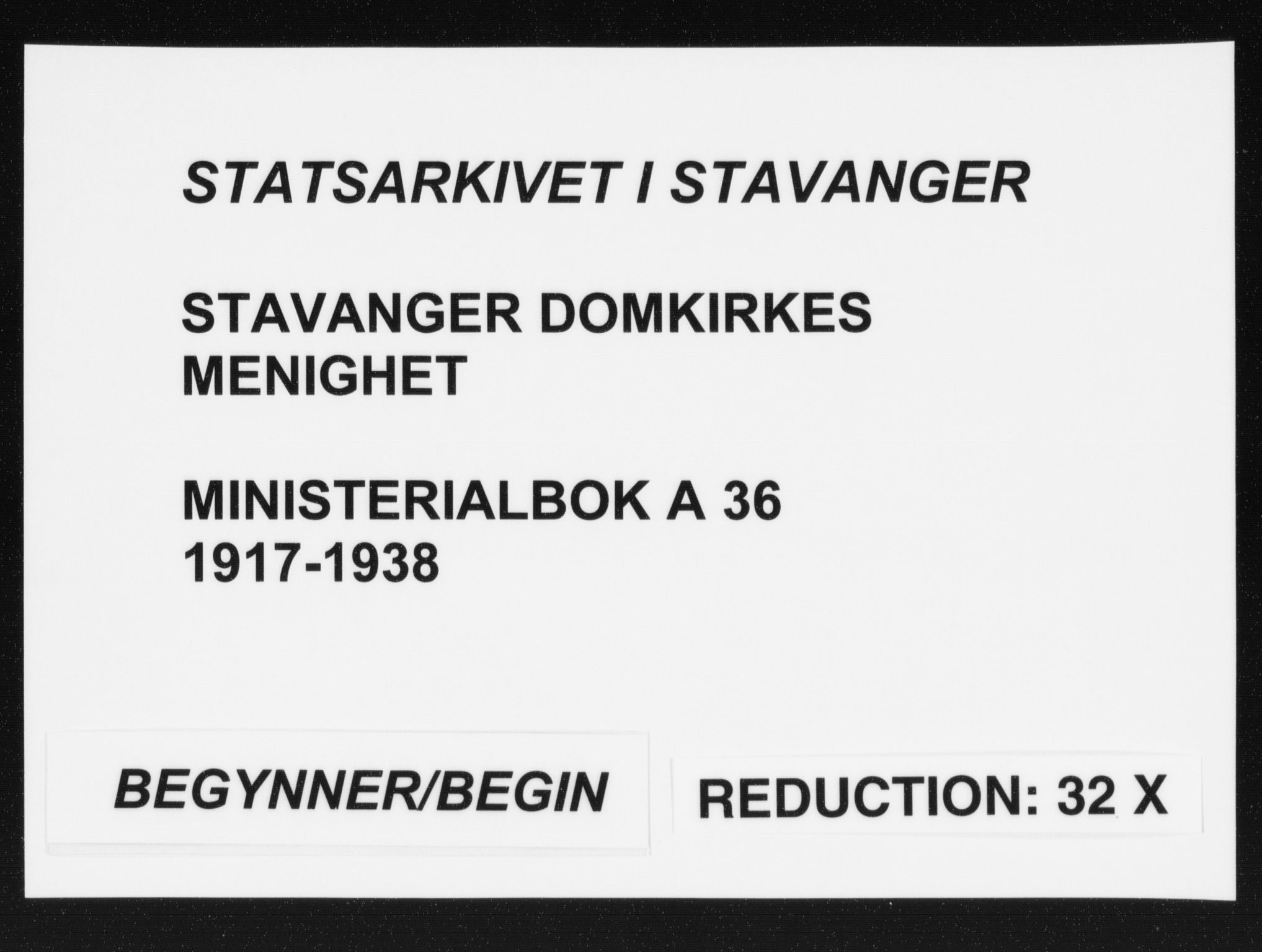 Domkirken sokneprestkontor, AV/SAST-A-101812/002/A/L0017: Ministerialbok nr. A 36, 1917-1938