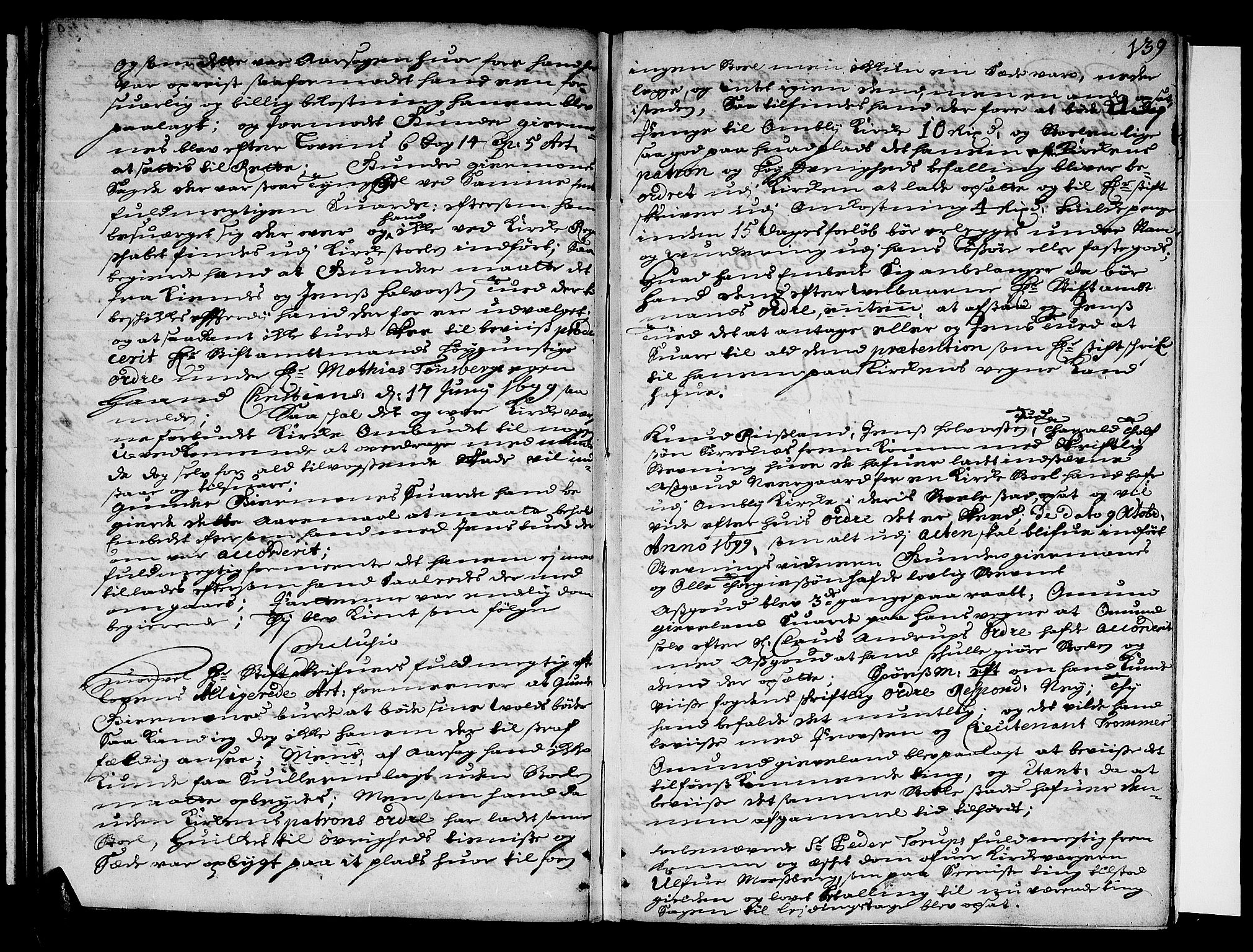 Østre Råbyggelag sorenskriveri, AV/SAK-1221-0016/F/Fa/L0002: Tingbok nr 1b, 1697-1699, s. 138b-139a