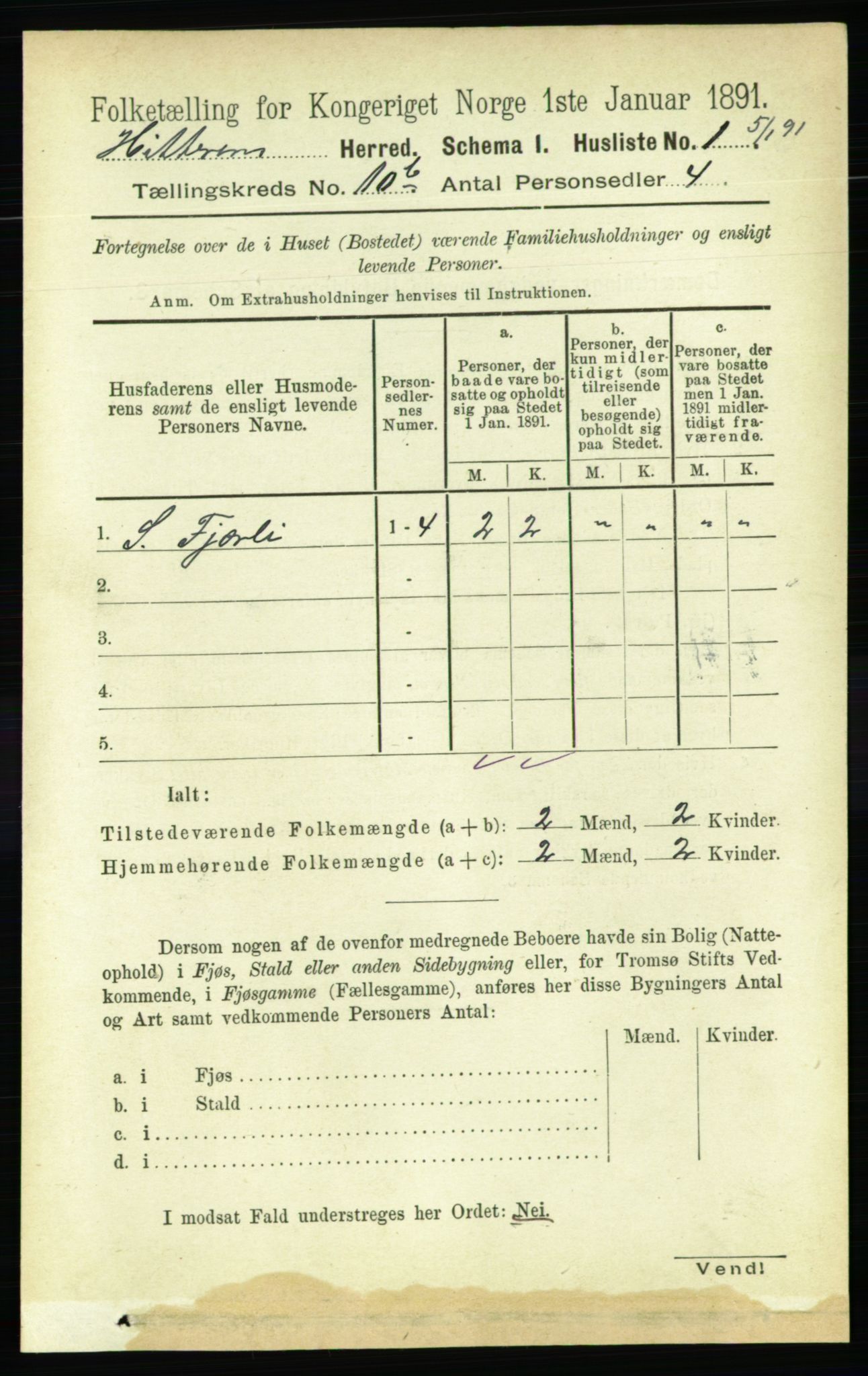 RA, Folketelling 1891 for 1617 Hitra herred, 1891, s. 2307