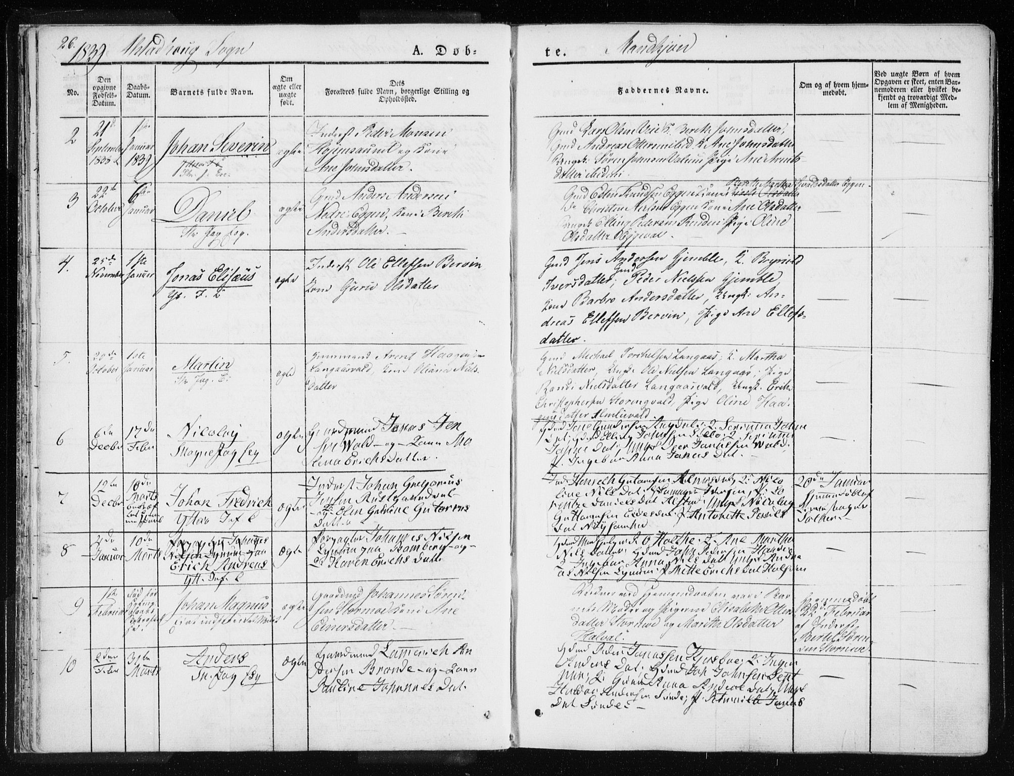 Ministerialprotokoller, klokkerbøker og fødselsregistre - Nord-Trøndelag, AV/SAT-A-1458/717/L0154: Ministerialbok nr. 717A06 /1, 1836-1849, s. 26