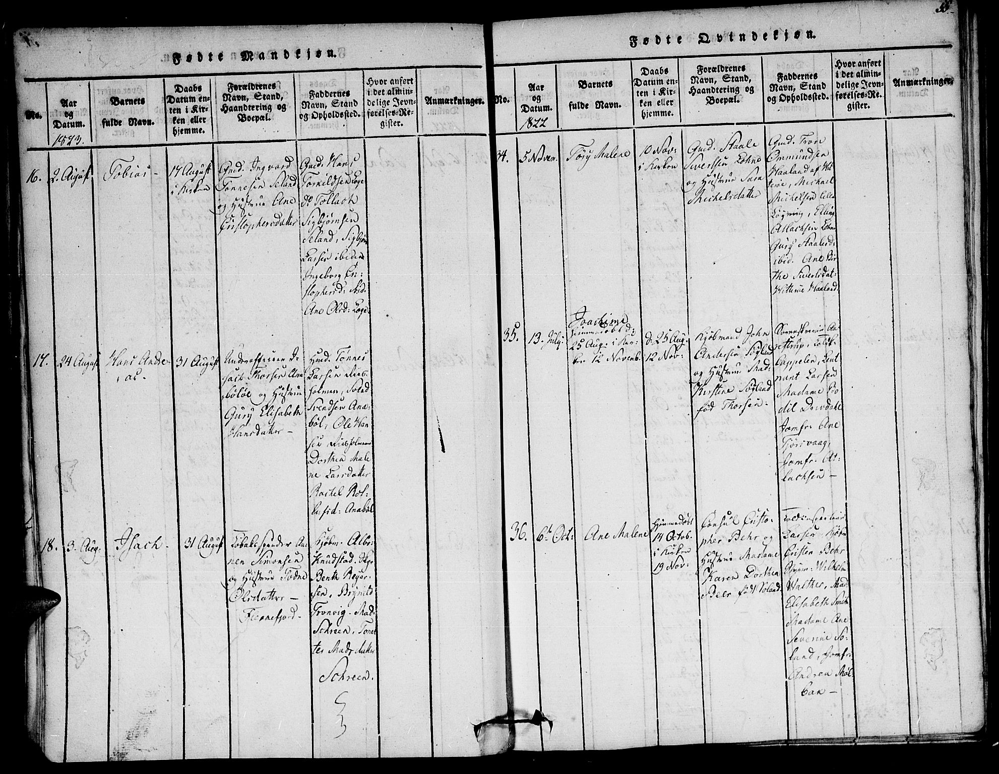 Flekkefjord sokneprestkontor, AV/SAK-1111-0012/F/Fa/Fac/L0002: Ministerialbok nr. A 2, 1815-1826, s. 55