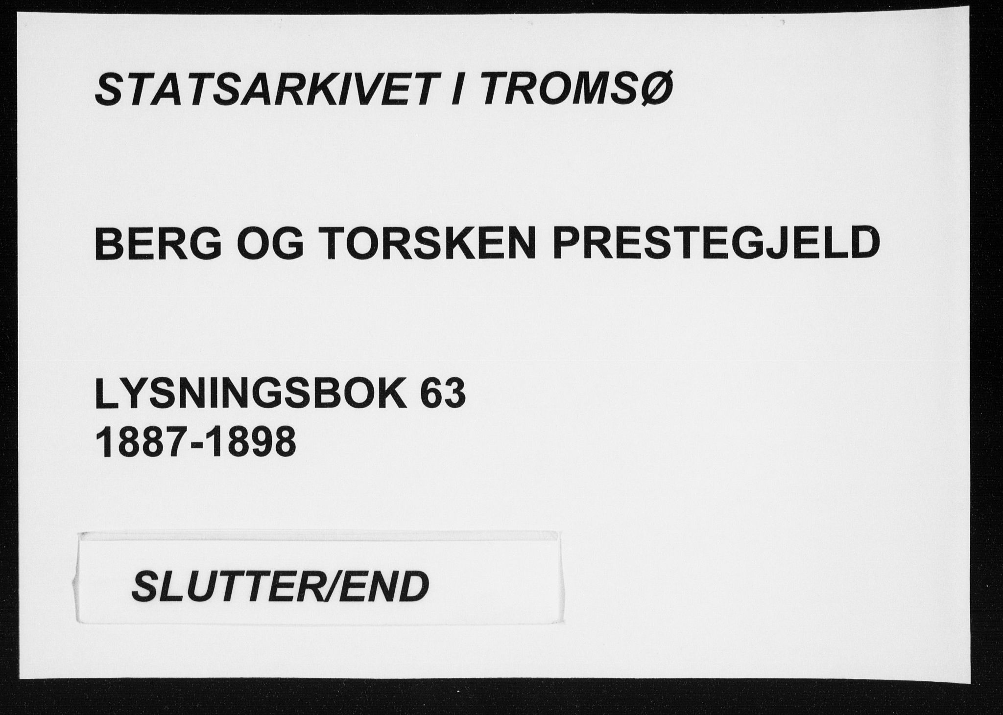 Berg sokneprestkontor, AV/SATØ-S-1318/H/Hc/L0063: Lysningsprotokoll nr. 63, 1887-1898