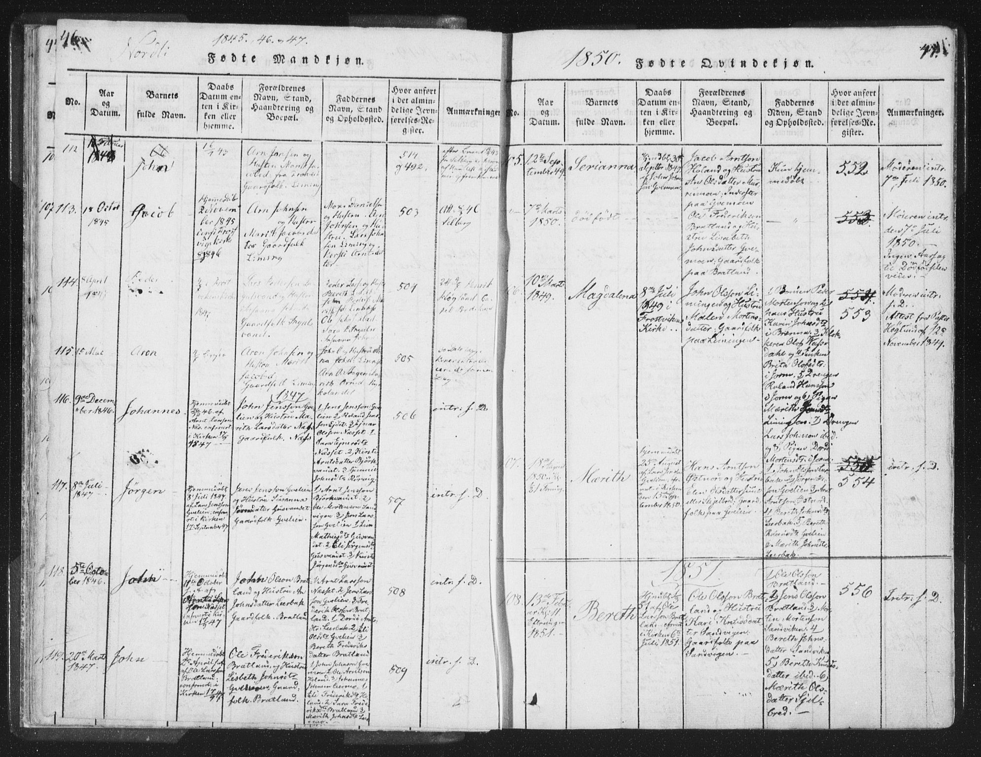 Ministerialprotokoller, klokkerbøker og fødselsregistre - Nord-Trøndelag, AV/SAT-A-1458/755/L0491: Ministerialbok nr. 755A01 /1, 1817-1864, s. 46-47