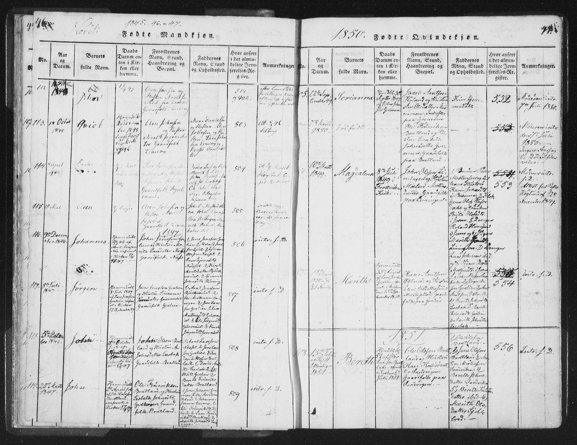 Ministerialprotokoller, klokkerbøker og fødselsregistre - Nord-Trøndelag, SAT/A-1458/755/L0491: Ministerialbok nr. 755A01 /1, 1817-1864, s. 46-47