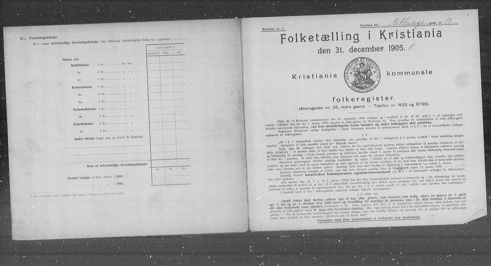 OBA, Kommunal folketelling 31.12.1905 for Kristiania kjøpstad, 1905, s. 43714