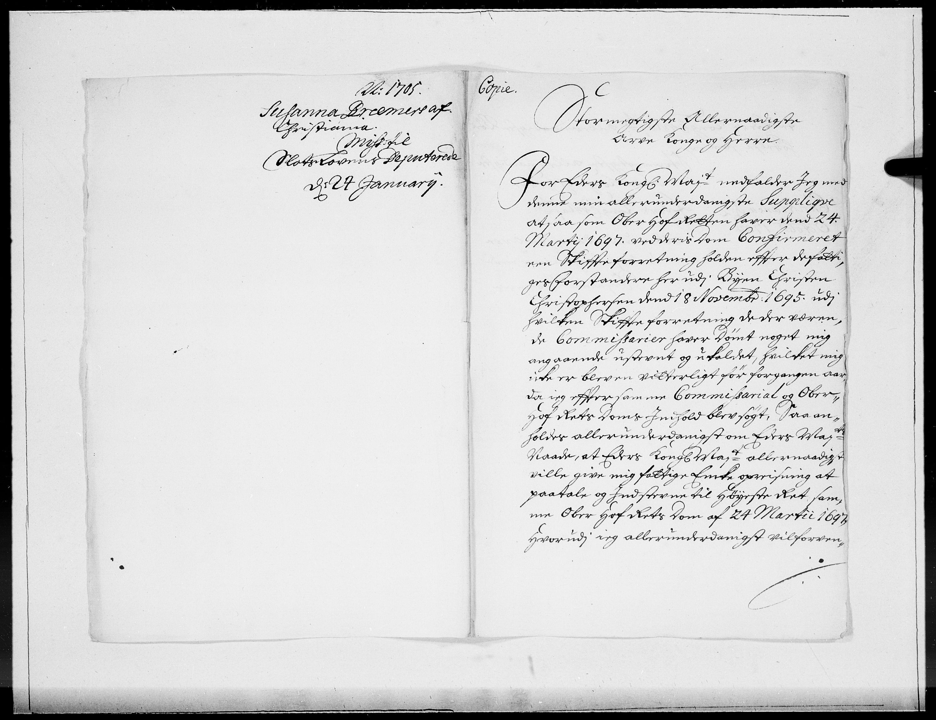 Danske Kanselli 1572-1799, AV/RA-EA-3023/F/Fc/Fcc/Fcca/L0058: Norske innlegg 1572-1799, 1705, s. 29