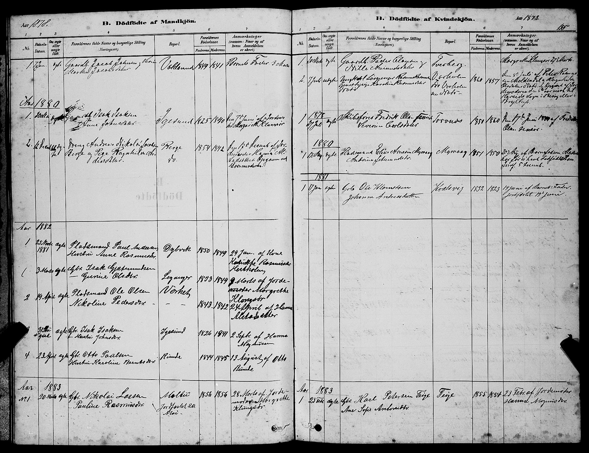 Ministerialprotokoller, klokkerbøker og fødselsregistre - Møre og Romsdal, SAT/A-1454/507/L0081: Klokkerbok nr. 507C04, 1878-1898, s. 155