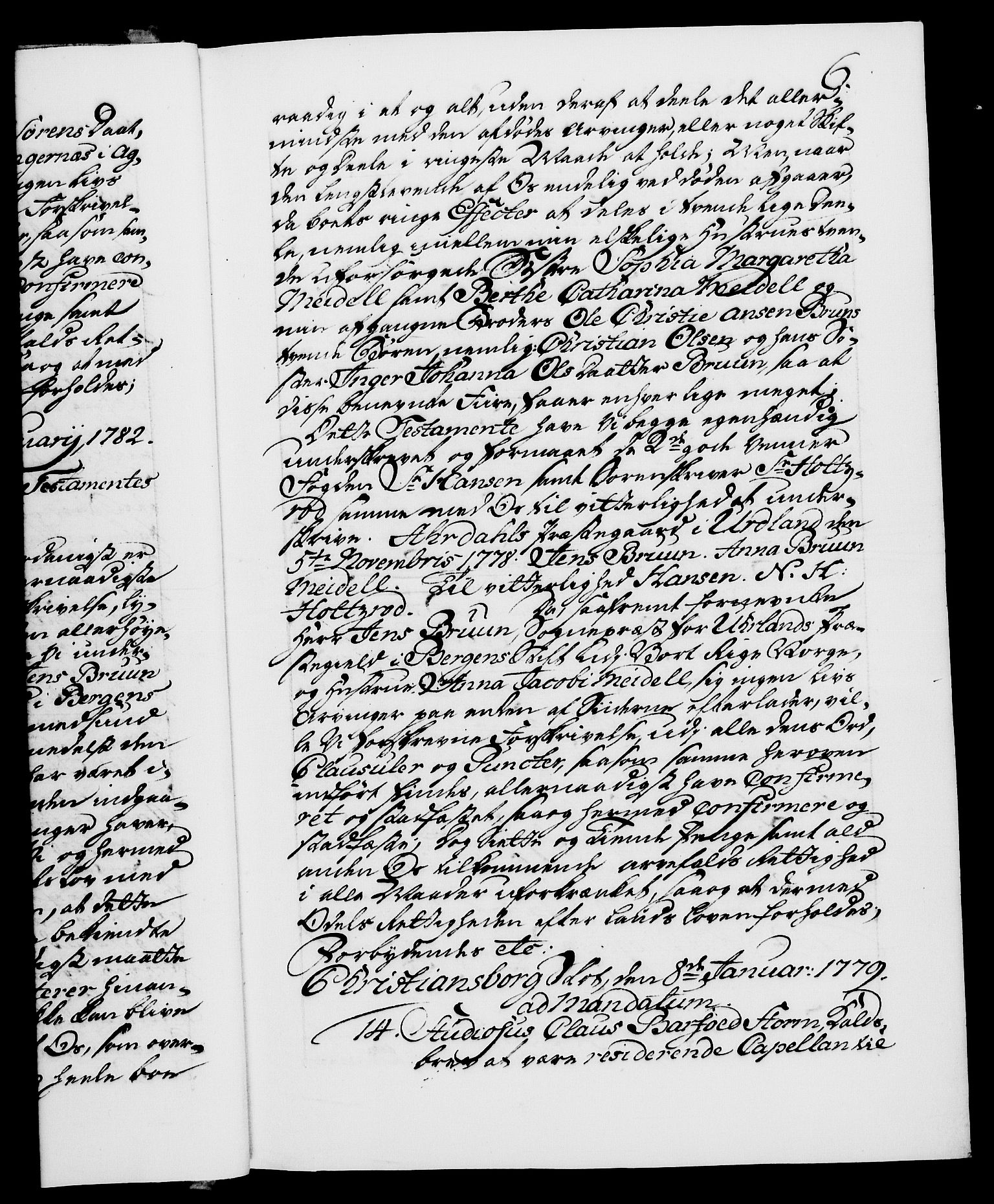 Danske Kanselli 1572-1799, AV/RA-EA-3023/F/Fc/Fca/Fcaa/L0048: Norske registre, 1779-1781, s. 6a