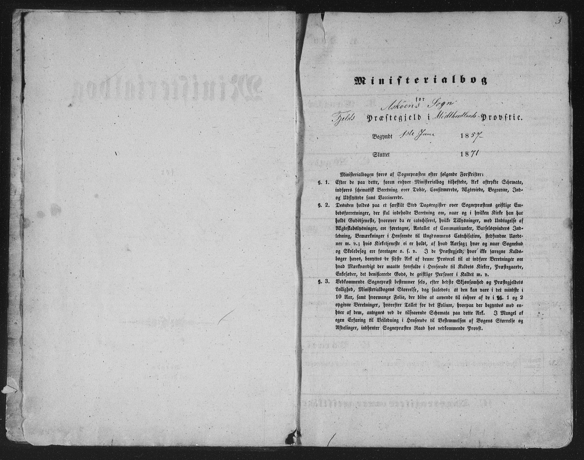 Askøy Sokneprestembete, AV/SAB-A-74101/H/Ha/Hab/Haba/L0005: Klokkerbok nr. A 5, 1857-1871, s. 3