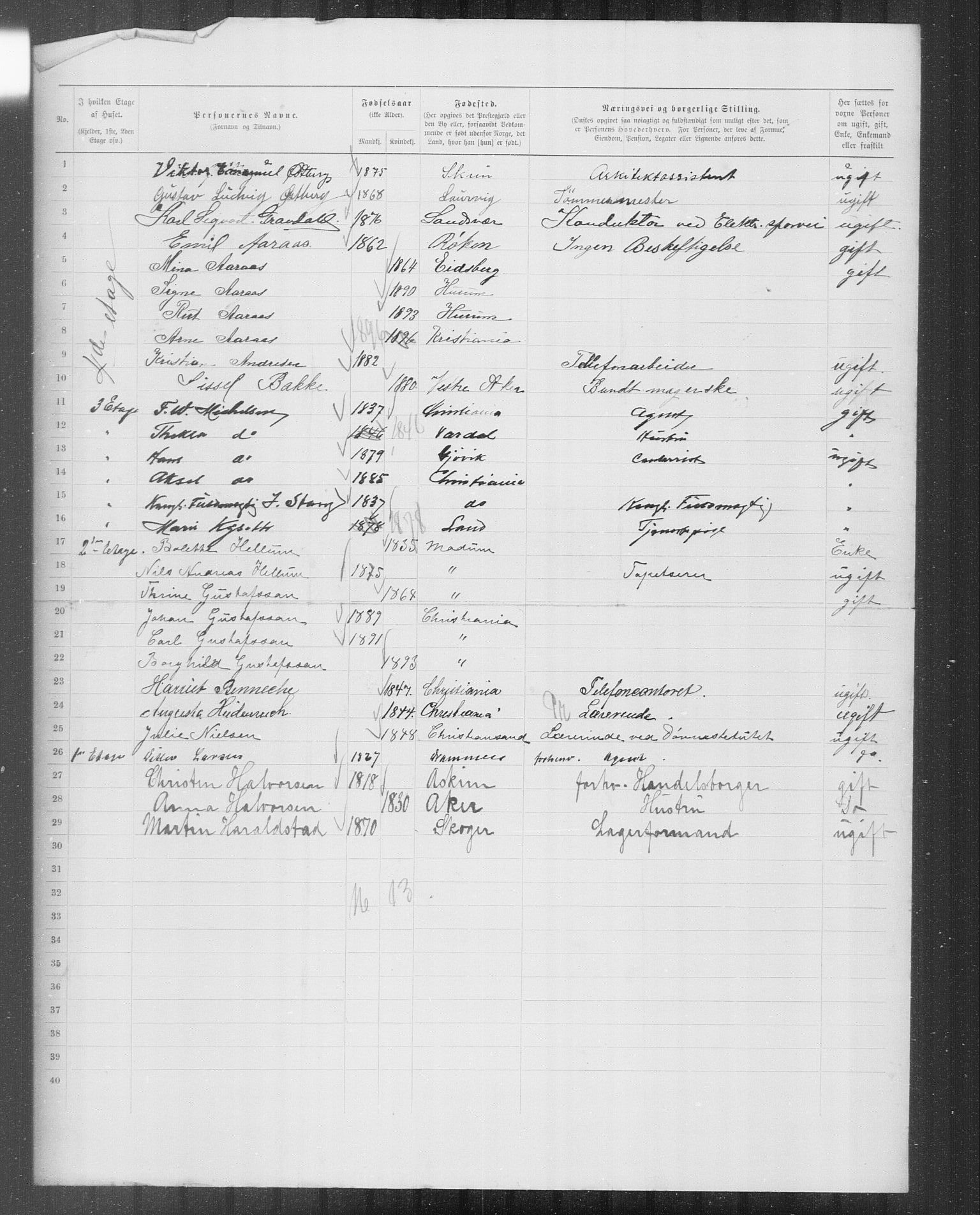 OBA, Kommunal folketelling 31.12.1899 for Kristiania kjøpstad, 1899, s. 10267