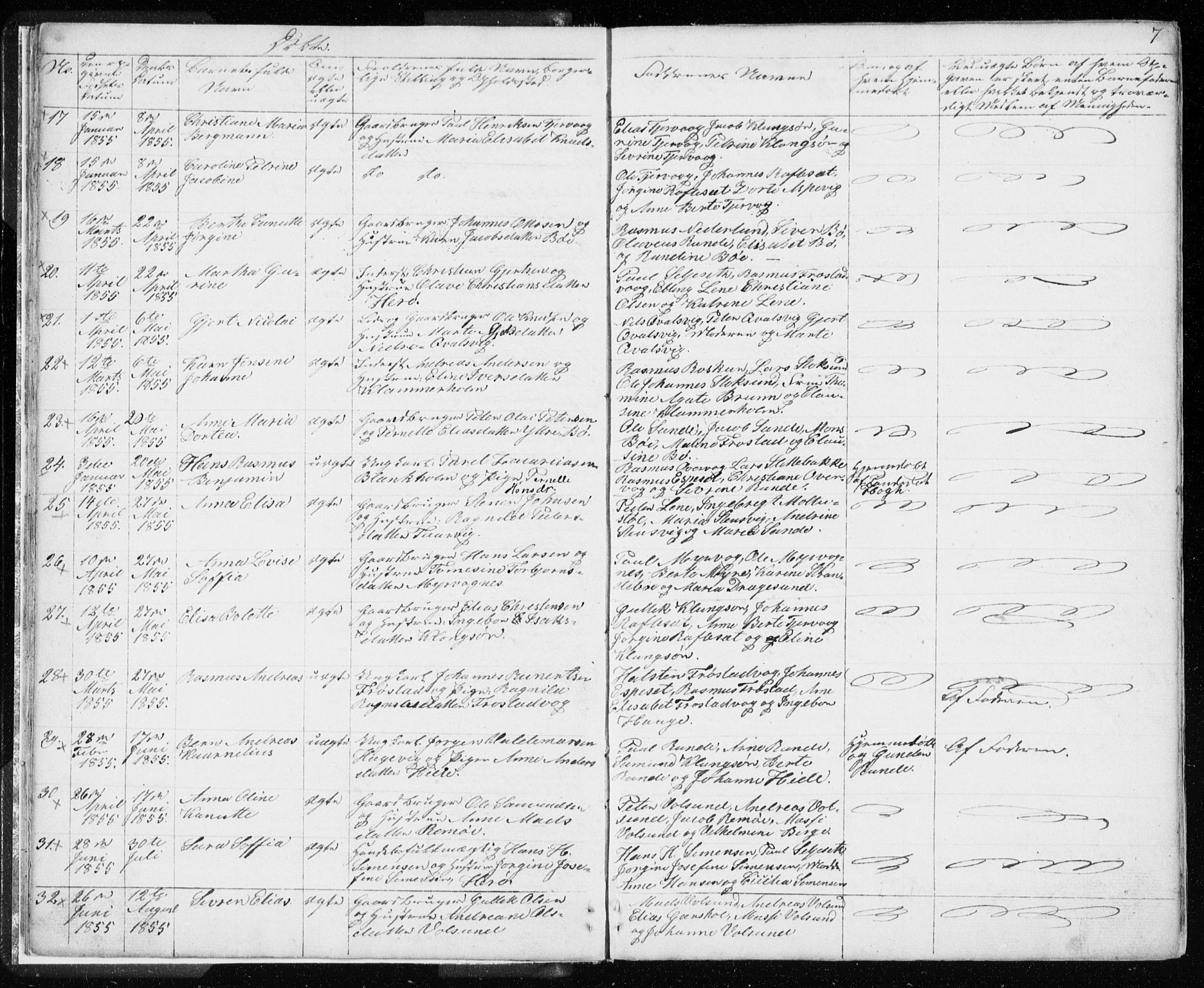 Ministerialprotokoller, klokkerbøker og fødselsregistre - Møre og Romsdal, AV/SAT-A-1454/507/L0079: Klokkerbok nr. 507C02, 1854-1877, s. 7