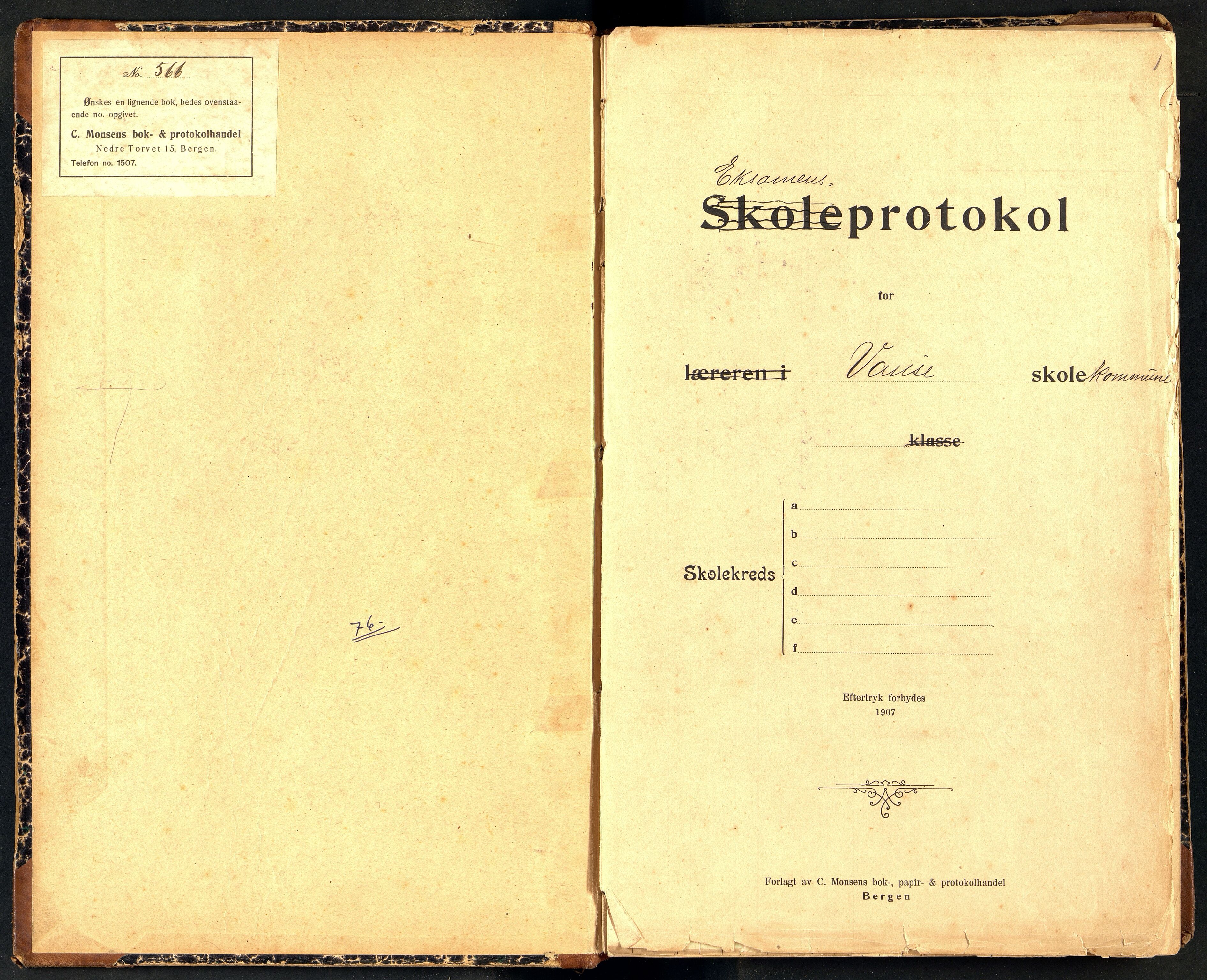 Lista kommune - Skolekommisjonen/Skolestyret, ARKSOR/1003LI510/G/L0005: Eksamensprotokoll, 1913-1922