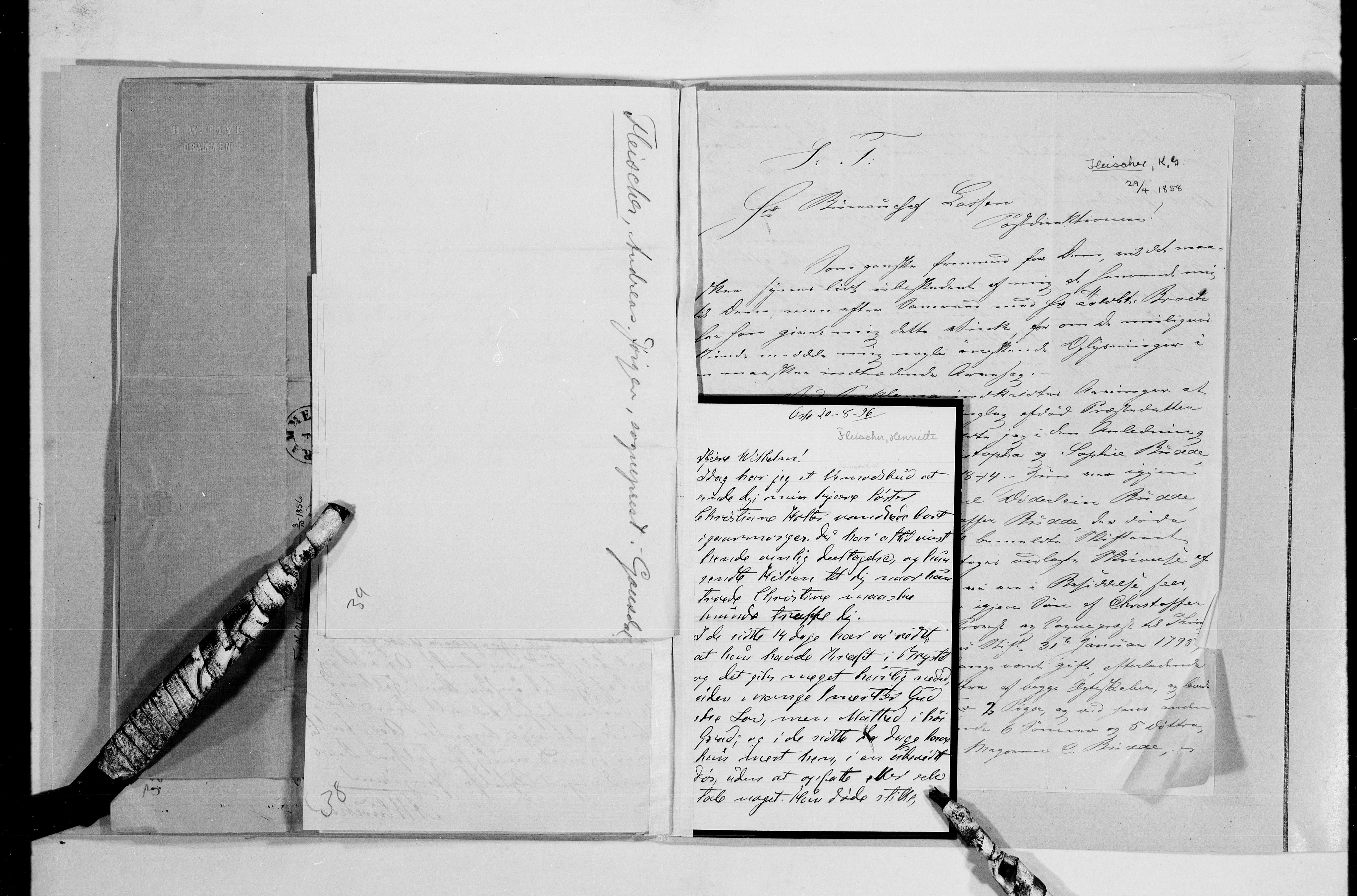 Lassens samlinger, AV/RA-PA-0051/G/L0097: Alfabetisk ordnede brev til Wilhelm Lassen: Fabritius - Grønvold, 1815-1907, s. 48