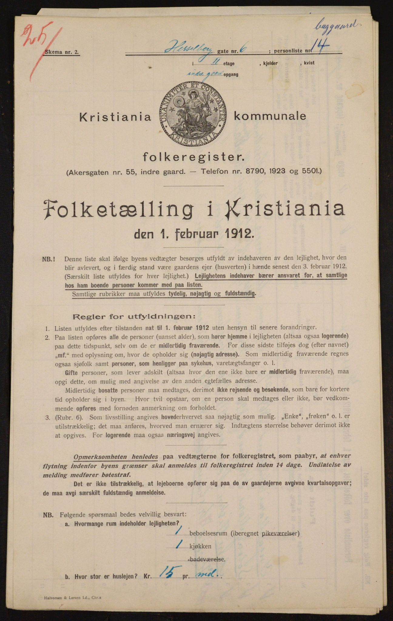 OBA, Kommunal folketelling 1.2.1912 for Kristiania, 1912, s. 40267