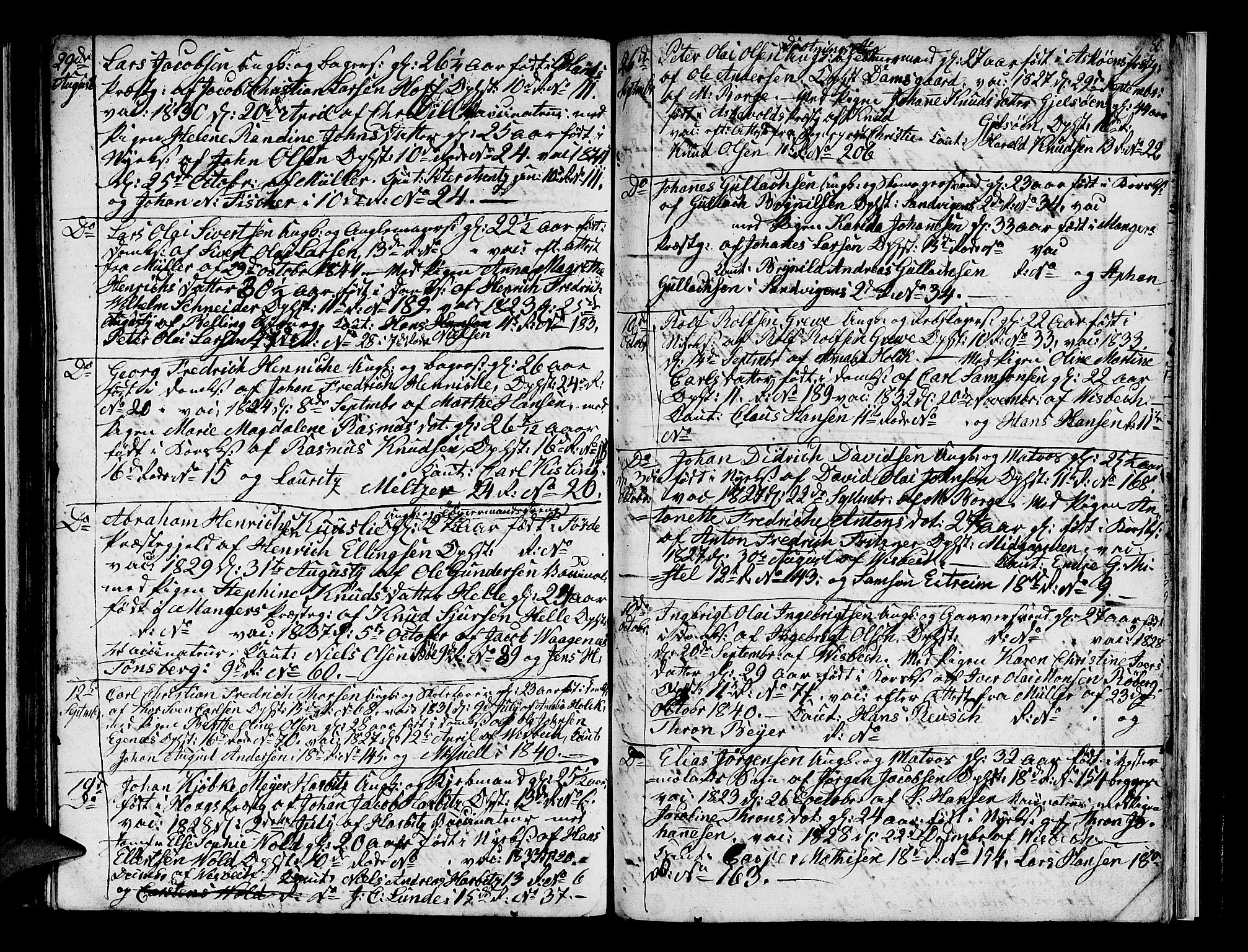 Domkirken sokneprestembete, SAB/A-74801/H/Hab/L0004: Klokkerbok nr. A 4, 1820-1854, s. 86