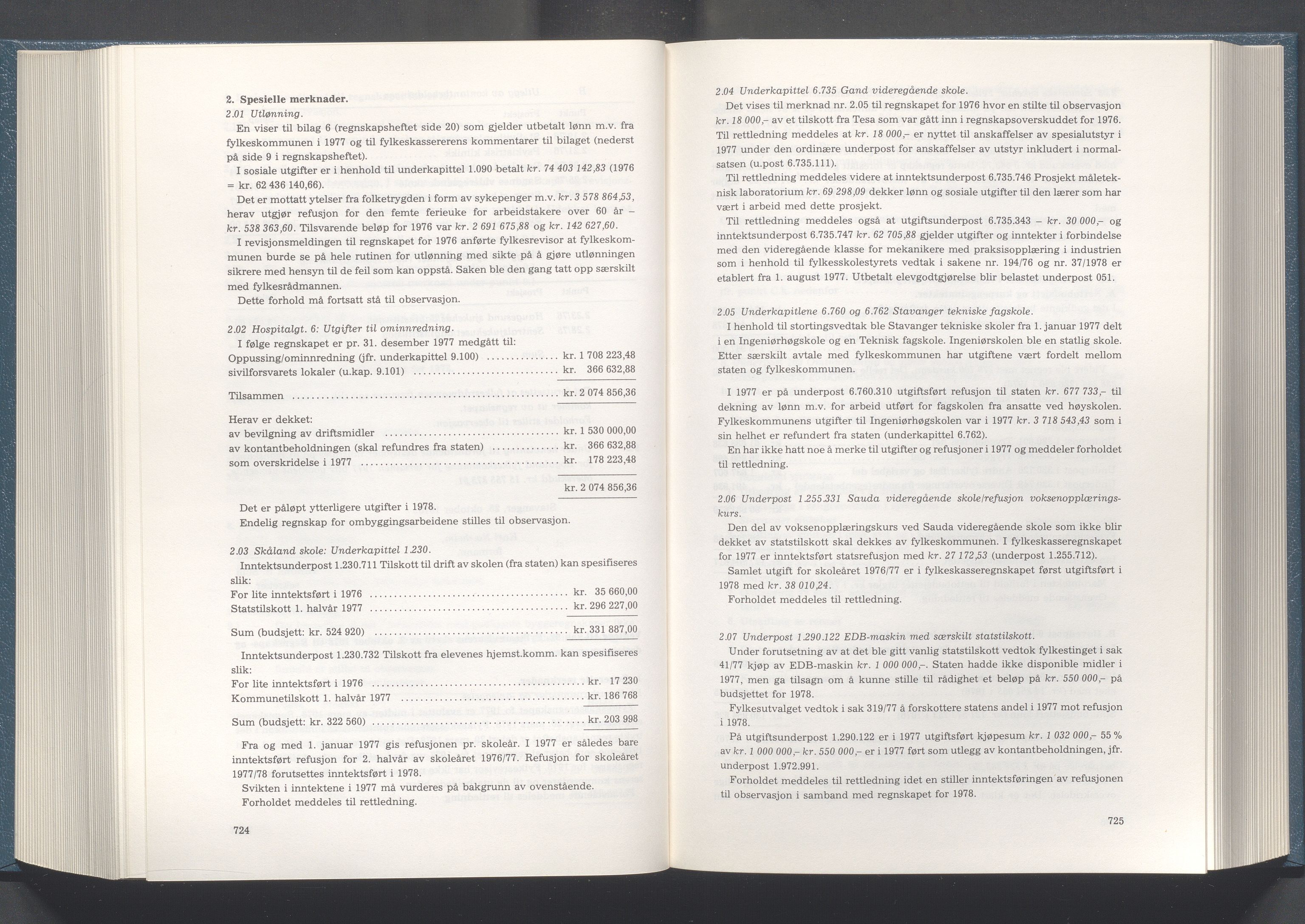 Rogaland fylkeskommune - Fylkesrådmannen , IKAR/A-900/A/Aa/Aaa/L0098: Møtebok , 1978, s. 724-725