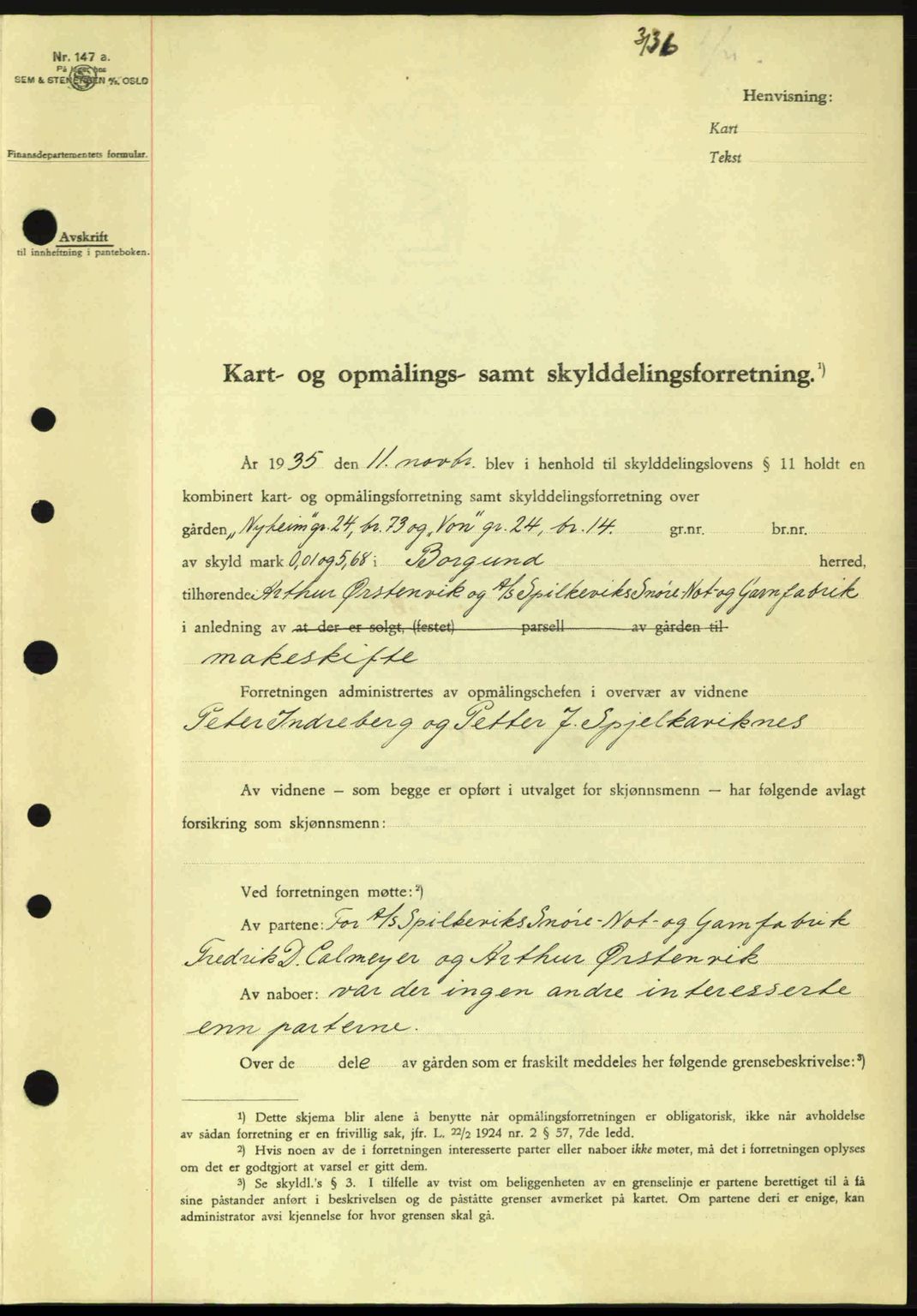 Nordre Sunnmøre sorenskriveri, AV/SAT-A-0006/1/2/2C/2Ca: Pantebok nr. A1, 1936-1936, Dagboknr: 3/1936