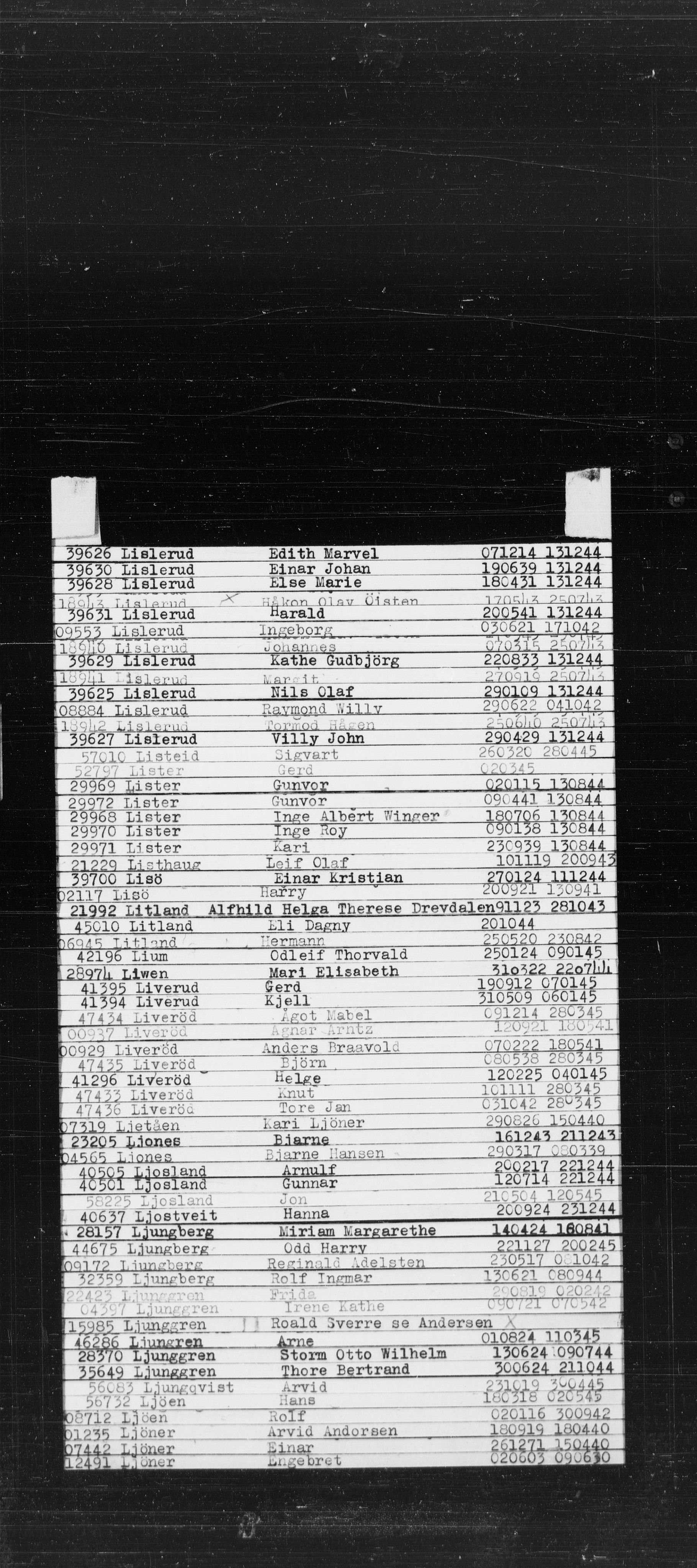 Den Kgl. Norske Legasjons Flyktningskontor, RA/S-6753/V/Va/L0022: Kjesäterkartoteket.  Alfabetisk register, A-Å., 1940-1945, s. 535