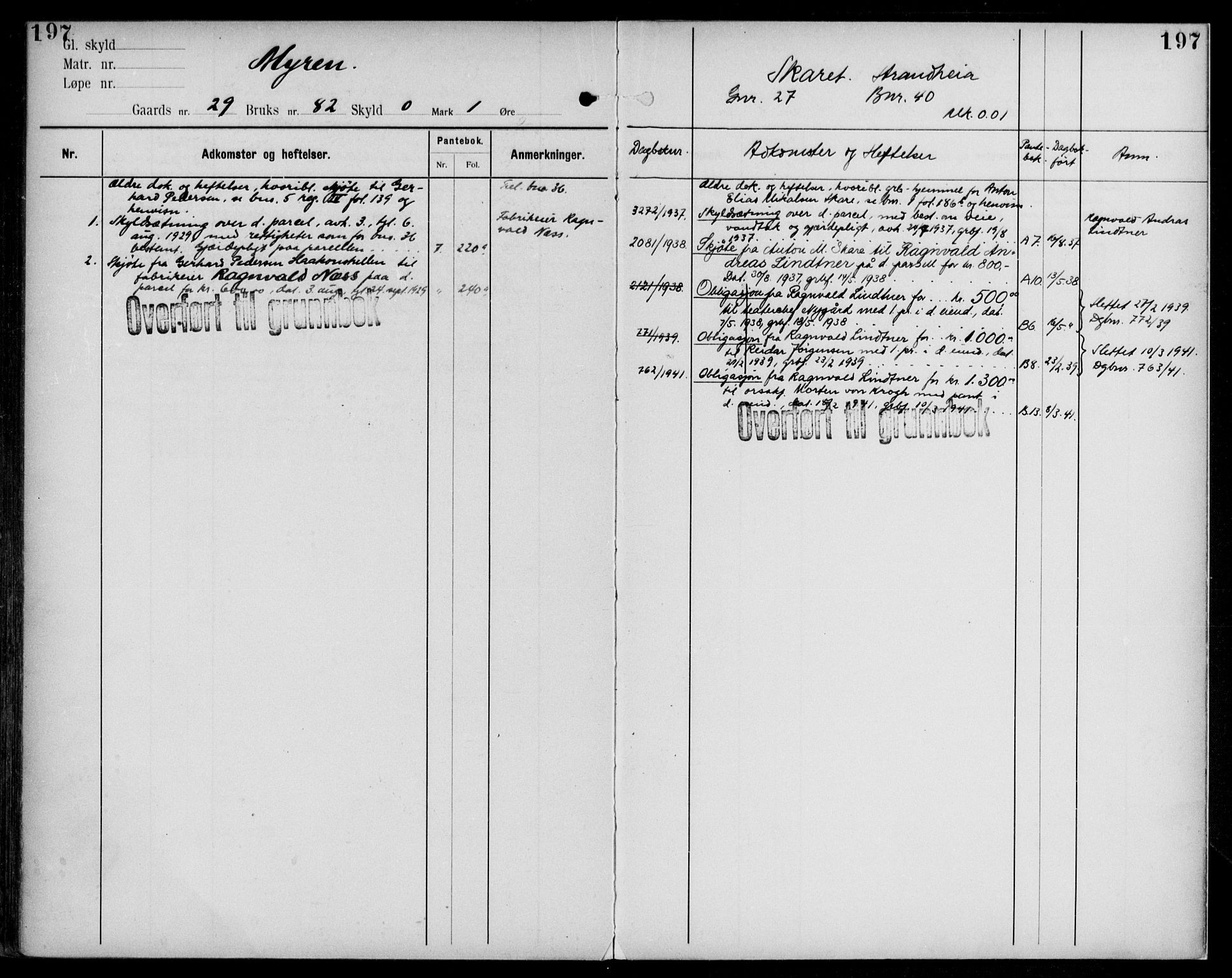 Midhordland sorenskriveri, AV/SAB-A-3001/1/G/Ga/Gab/L0108: Panteregister nr. II.A.b.108, s. 197