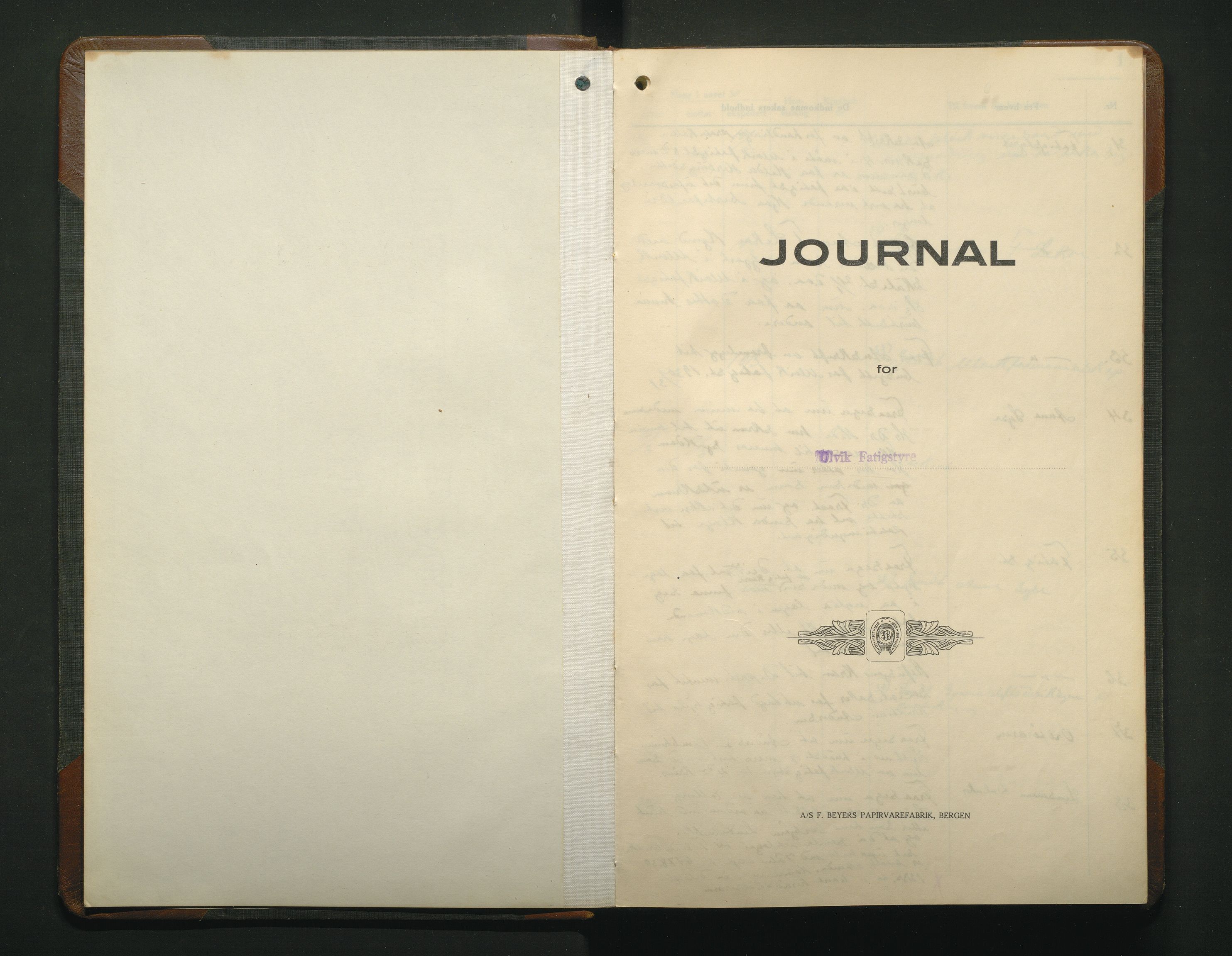 Ulvik herad. Fattigstyret, IKAH/1233-311/C/Ca/Caa/L0001b: Postjournal for Ulvik fattigstyre, 1930-1935