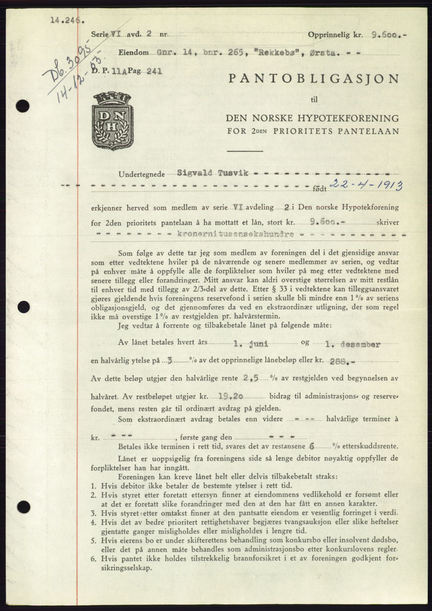 Søre Sunnmøre sorenskriveri, SAT/A-4122/1/2/2C/L0127: Pantebok nr. 15B, 1955-1955, Dagboknr: 3095/1955