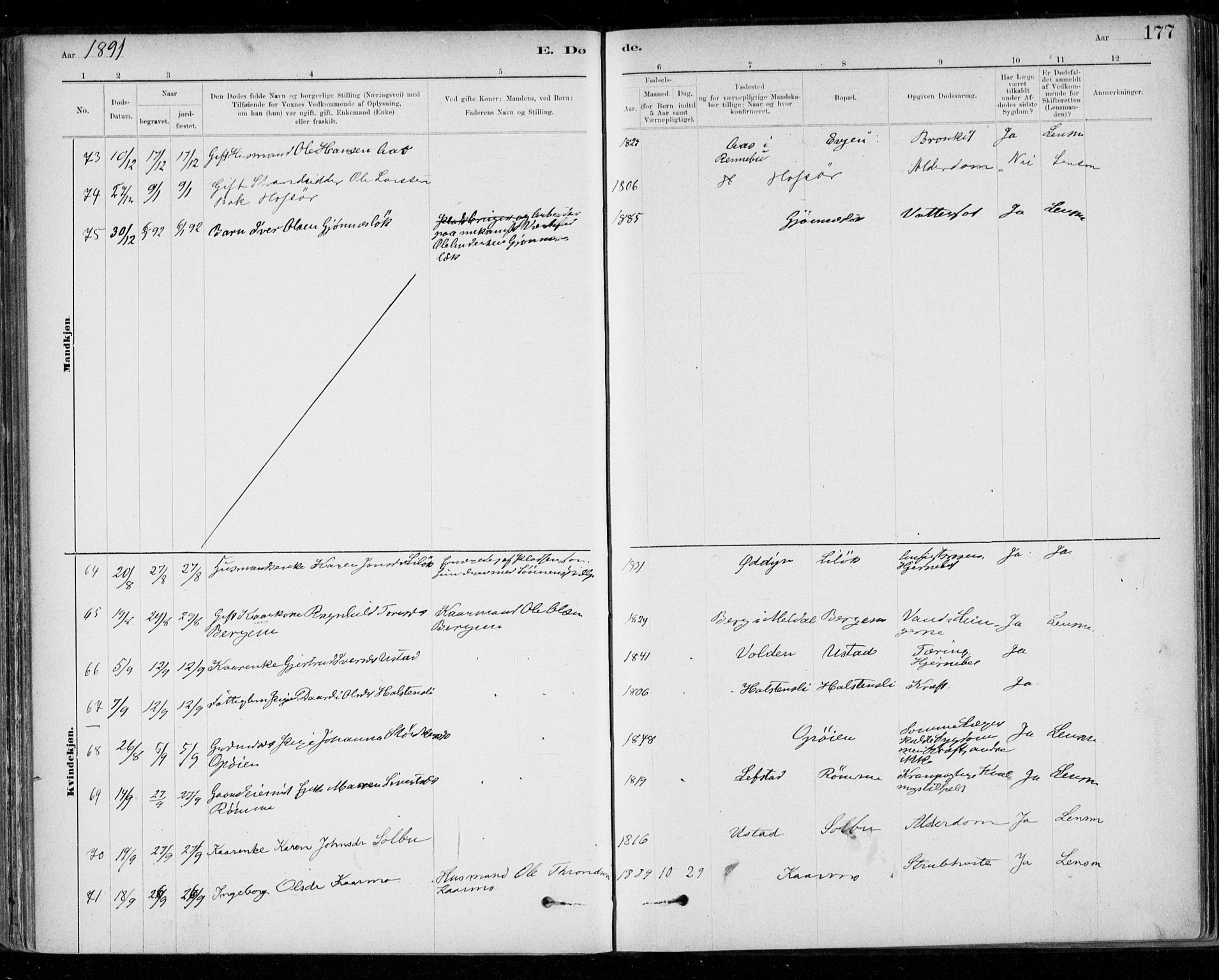 Ministerialprotokoller, klokkerbøker og fødselsregistre - Sør-Trøndelag, AV/SAT-A-1456/668/L0810: Ministerialbok nr. 668A10, 1881-1894, s. 177