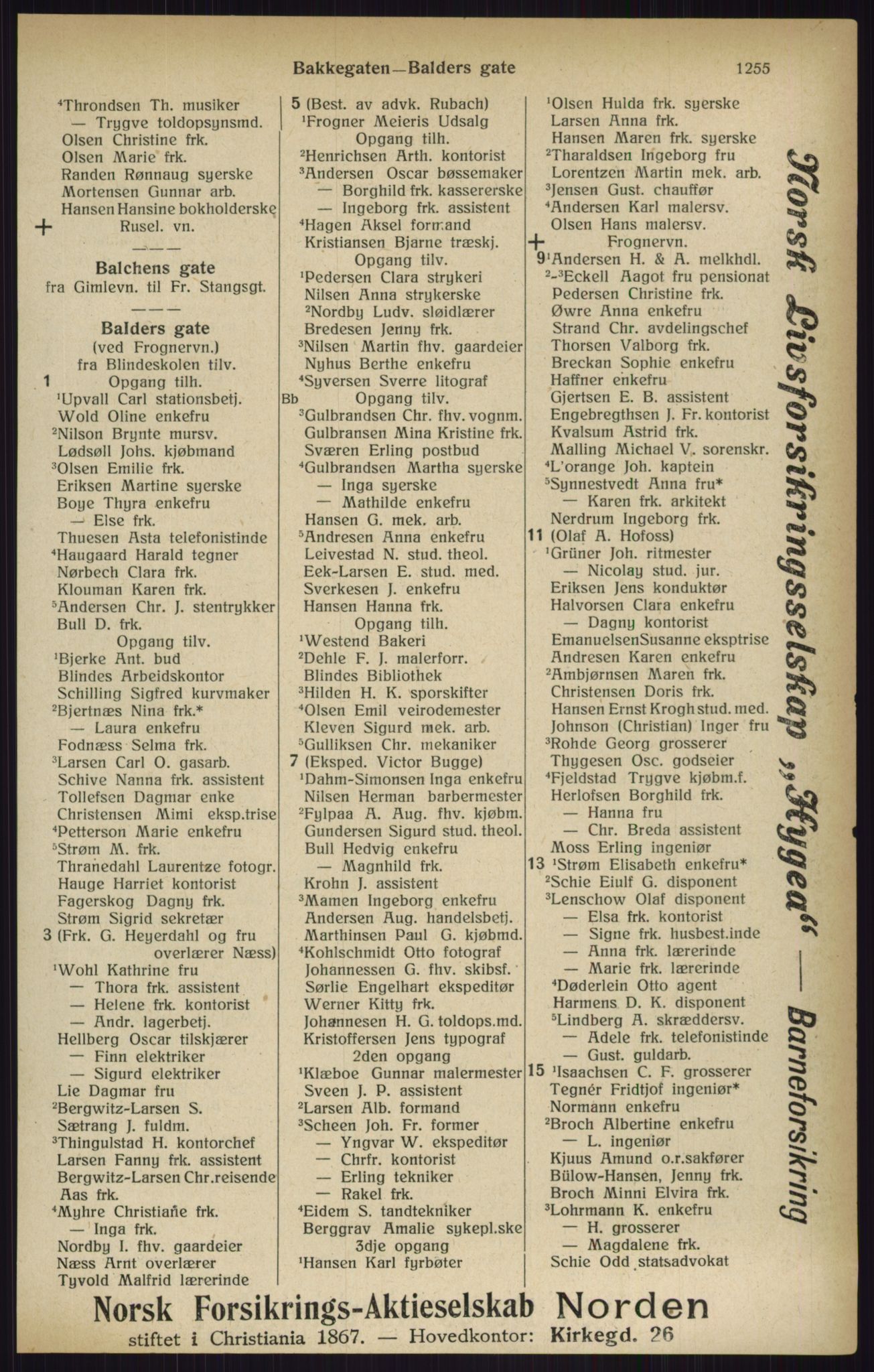 Kristiania/Oslo adressebok, PUBL/-, 1916, s. 1255