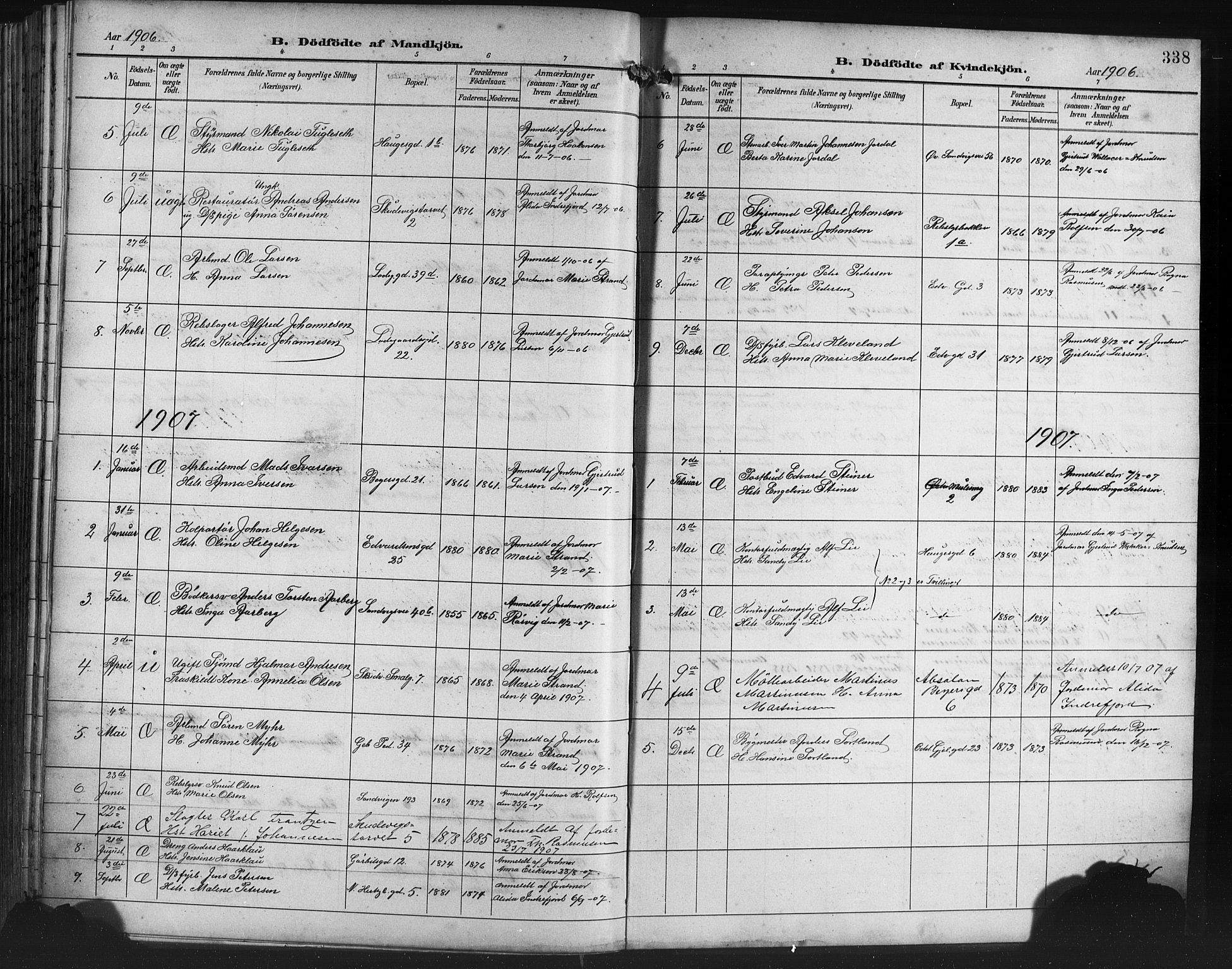 Sandviken Sokneprestembete, AV/SAB-A-77601/H/Hb/L0004: Klokkerbok nr. B 1, 1901-1914, s. 338