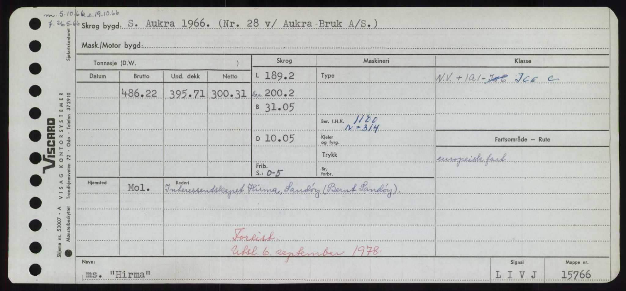 Sjøfartsdirektoratet med forløpere, Skipsmålingen, RA/S-1627/H/Hd/L0016: Fartøy, Hid-Holg, s. 91