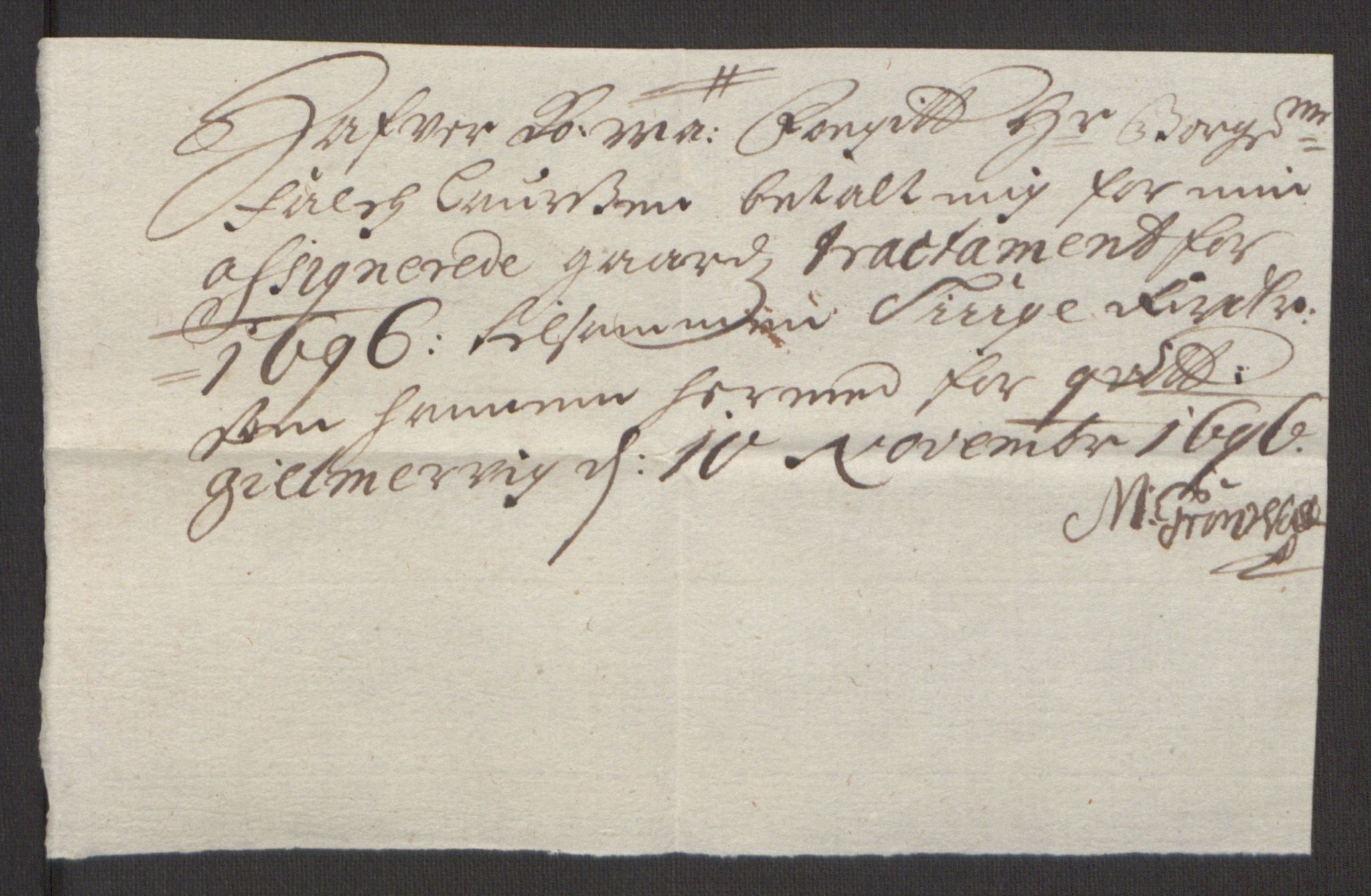 Rentekammeret inntil 1814, Reviderte regnskaper, Fogderegnskap, RA/EA-4092/R48/L2976: Fogderegnskap Sunnhordland og Hardanger, 1695-1696, s. 374