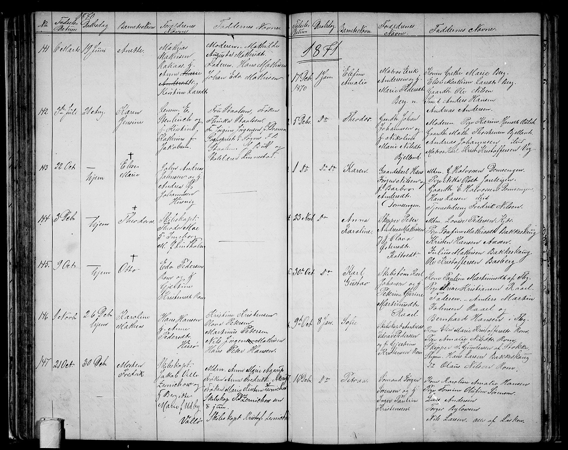 Sem kirkebøker, AV/SAKO-A-5/G/Ga/L0004: Klokkerbok nr. I 4, 1855-1877