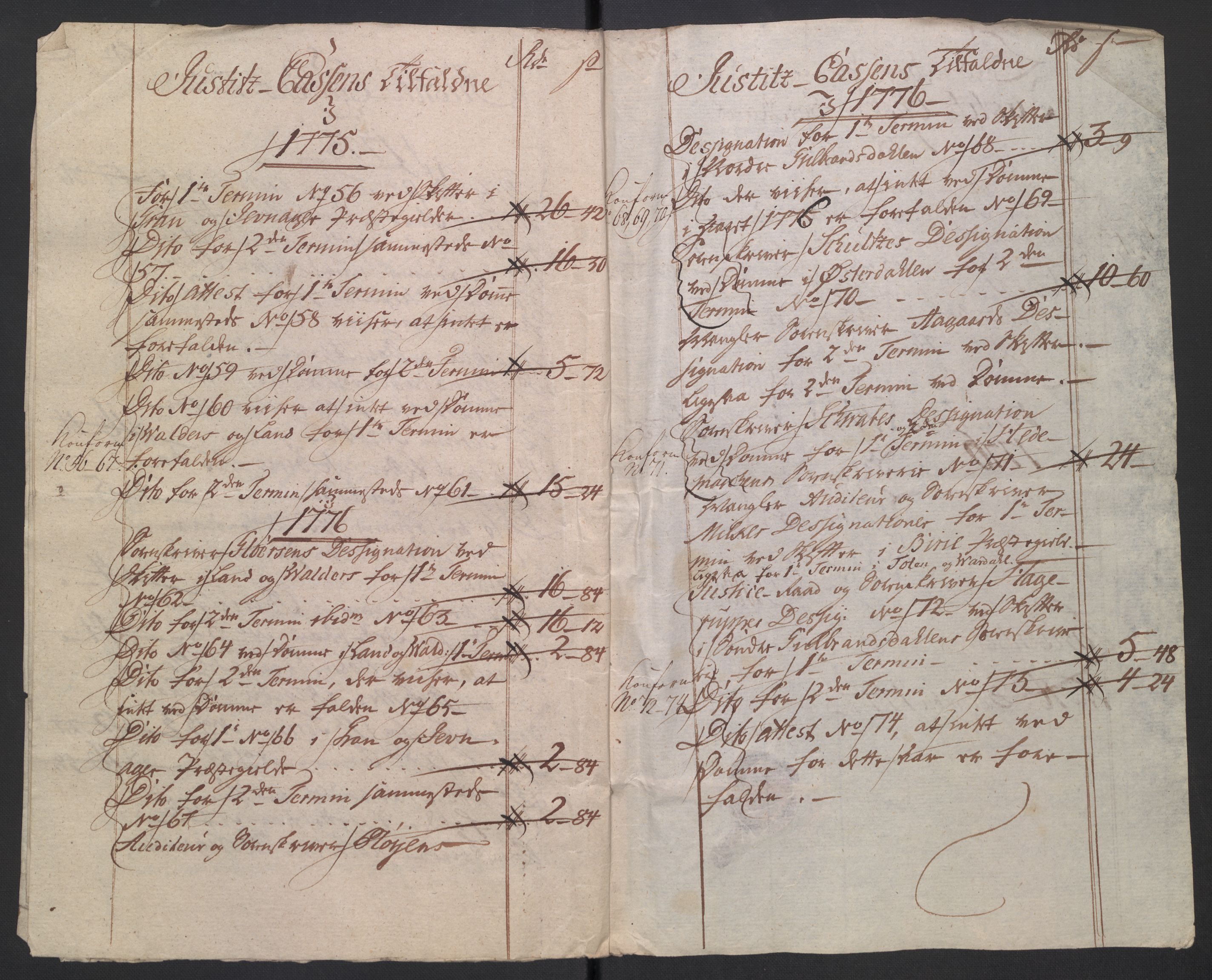 Rentekammeret inntil 1814, Reviderte regnskaper, Mindre regnskaper, AV/RA-EA-4068/Rb/L0014: Opplands amt, 1771-1779, s. 35