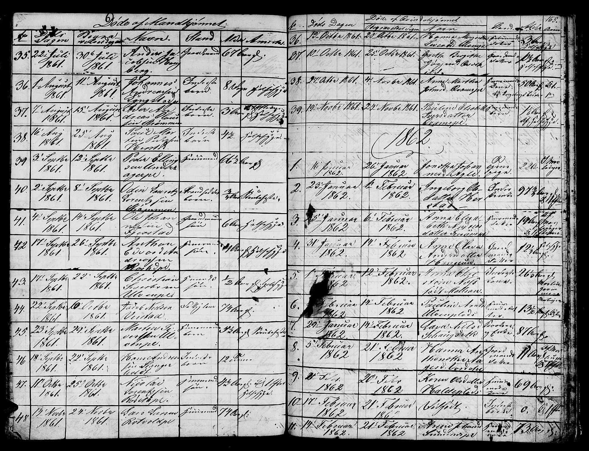 Ministerialprotokoller, klokkerbøker og fødselsregistre - Nord-Trøndelag, SAT/A-1458/730/L0299: Klokkerbok nr. 730C02, 1849-1871, s. 165