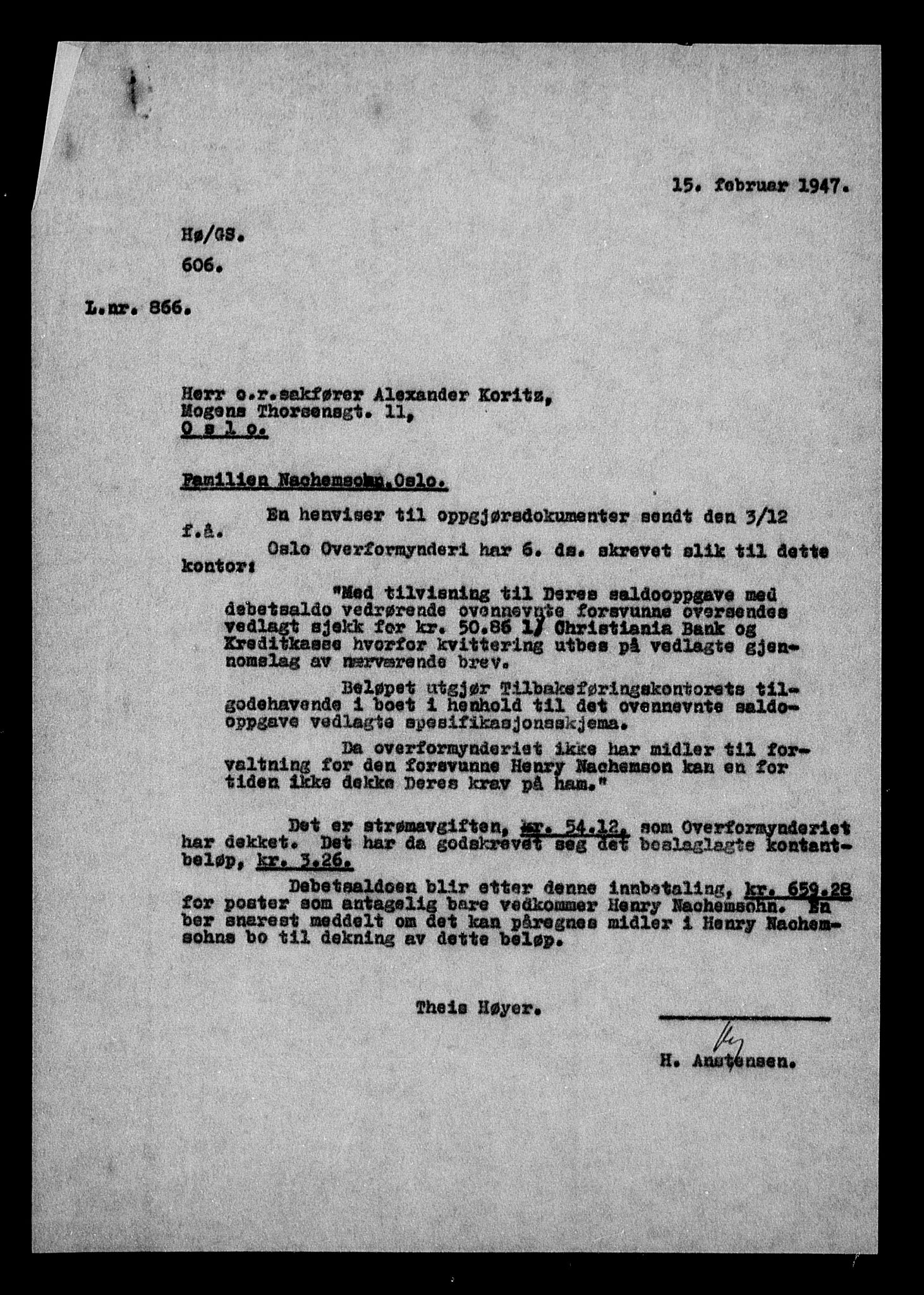Justisdepartementet, Tilbakeføringskontoret for inndratte formuer, AV/RA-S-1564/H/Hc/Hcc/L0967: --, 1945-1947, s. 26