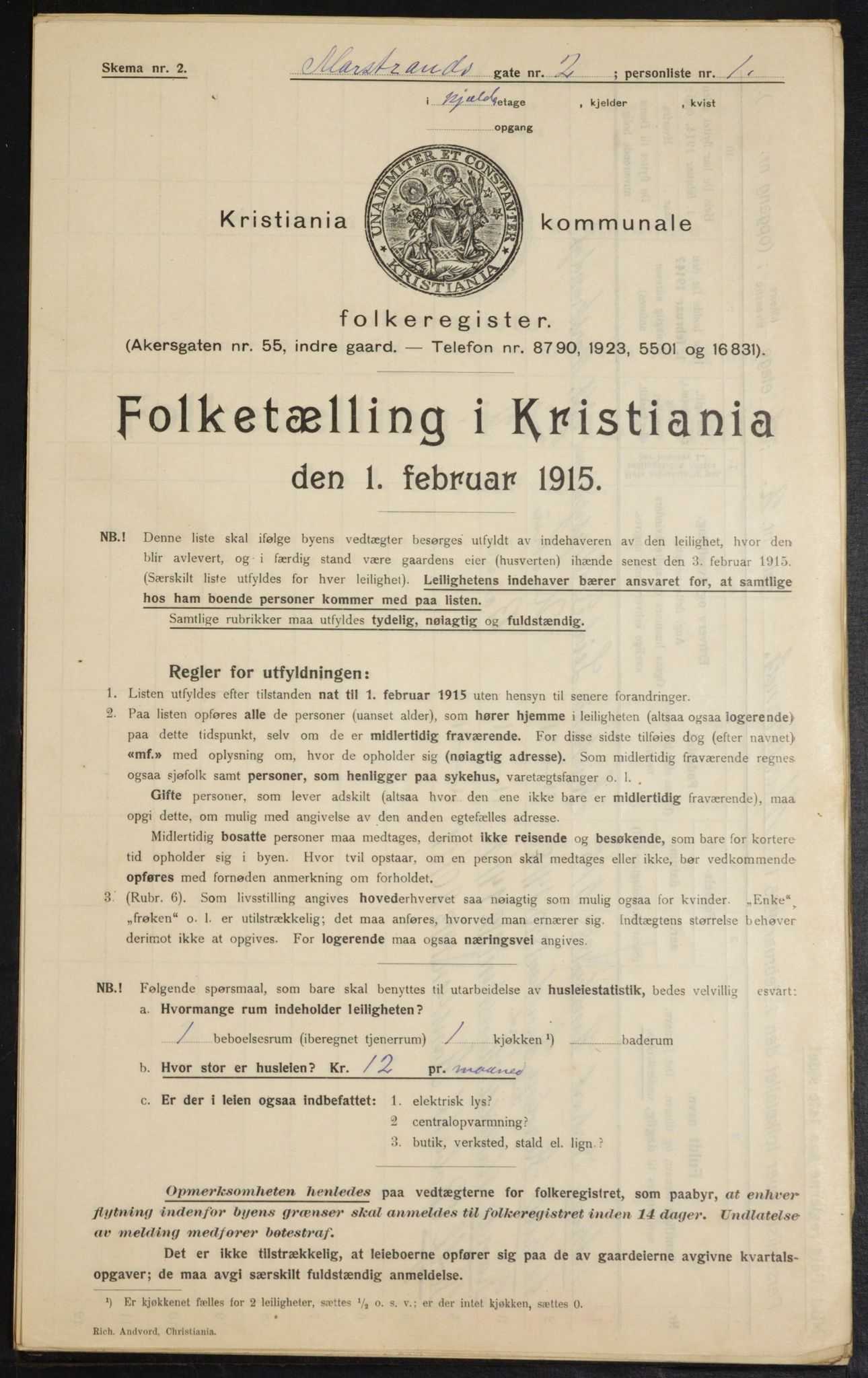 OBA, Kommunal folketelling 1.2.1915 for Kristiania, 1915, s. 64100