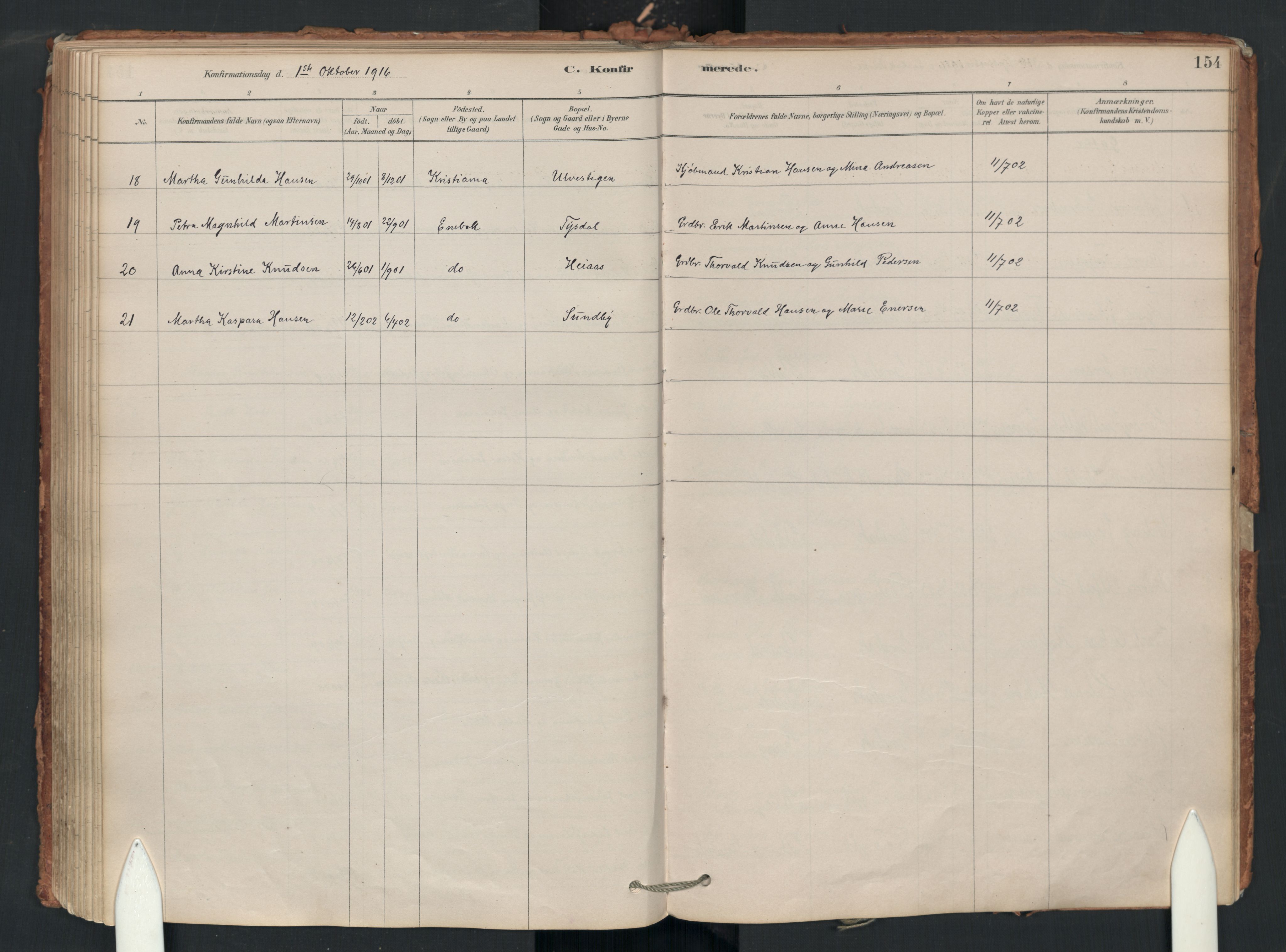 Enebakk prestekontor Kirkebøker, AV/SAO-A-10171c/F/Fa/L0018: Ministerialbok nr. I 18, 1877-1930, s. 154