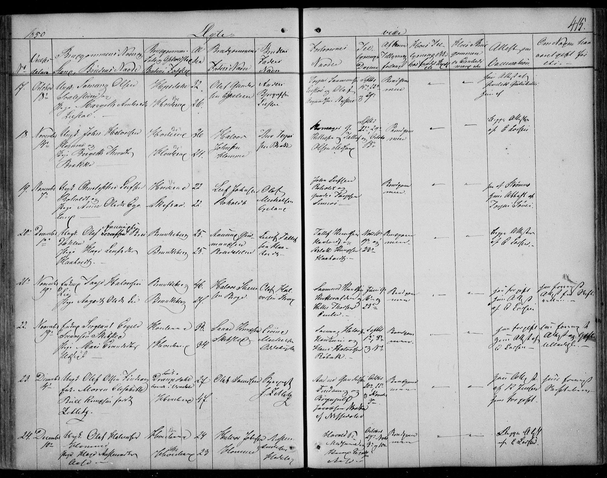 Kviteseid kirkebøker, AV/SAKO-A-276/F/Fa/L0006: Ministerialbok nr. I 6, 1836-1858, s. 415