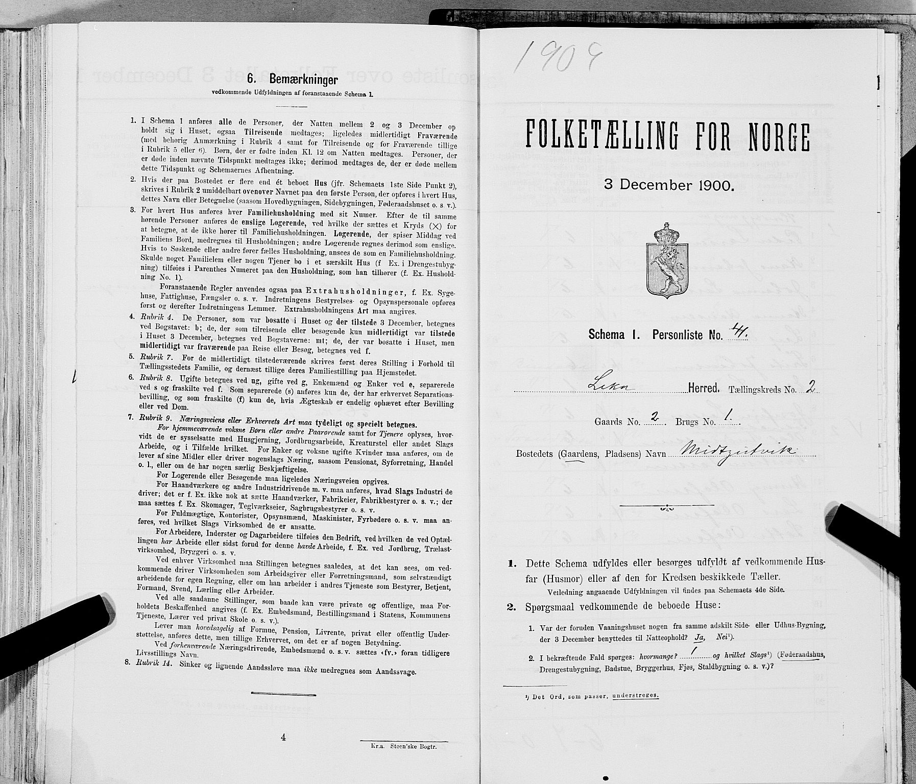 SAT, Folketelling 1900 for 1755 Leka herred, 1900, s. 461