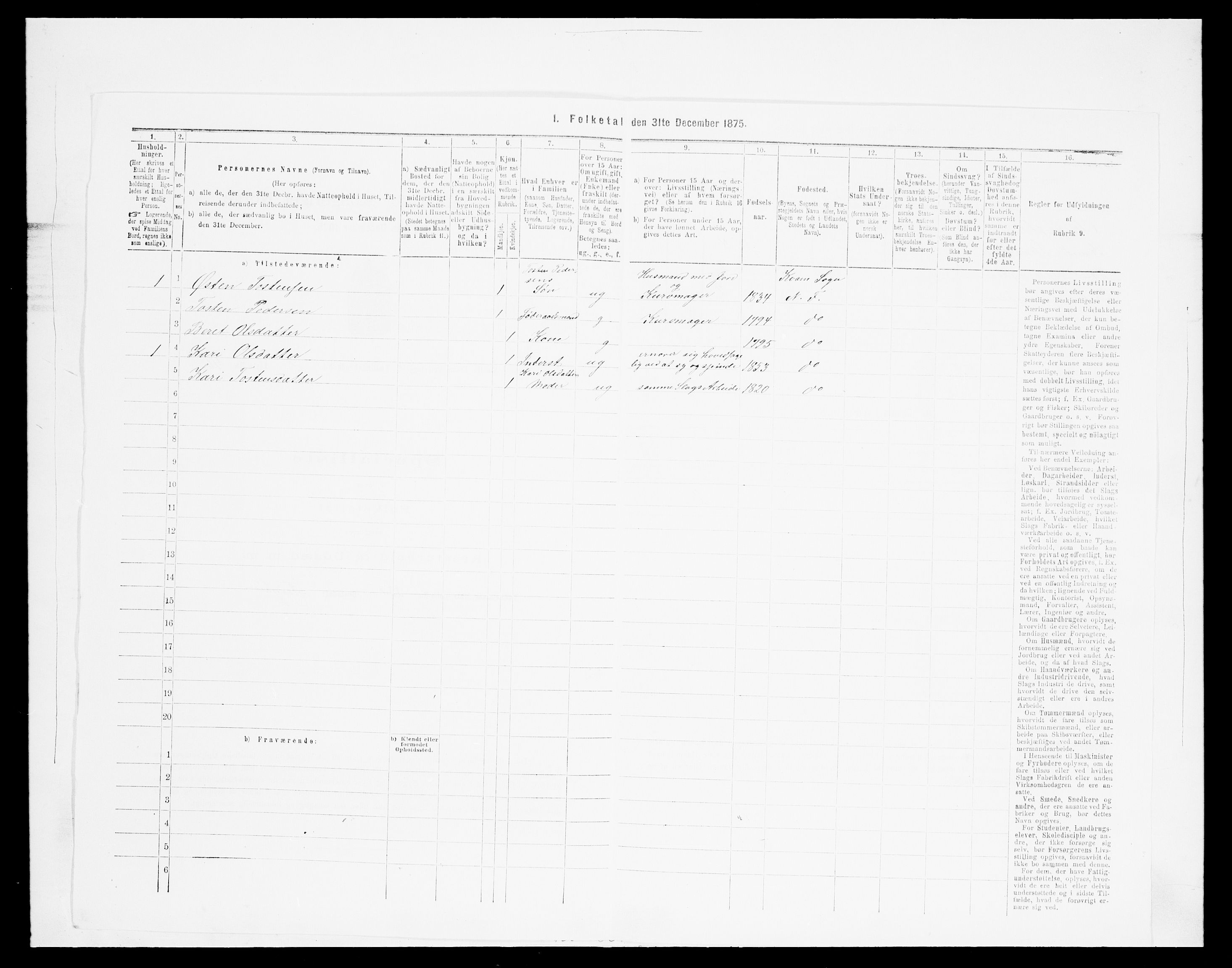 SAH, Folketelling 1875 for 0518P Nord-Fron prestegjeld, 1875, s. 1236