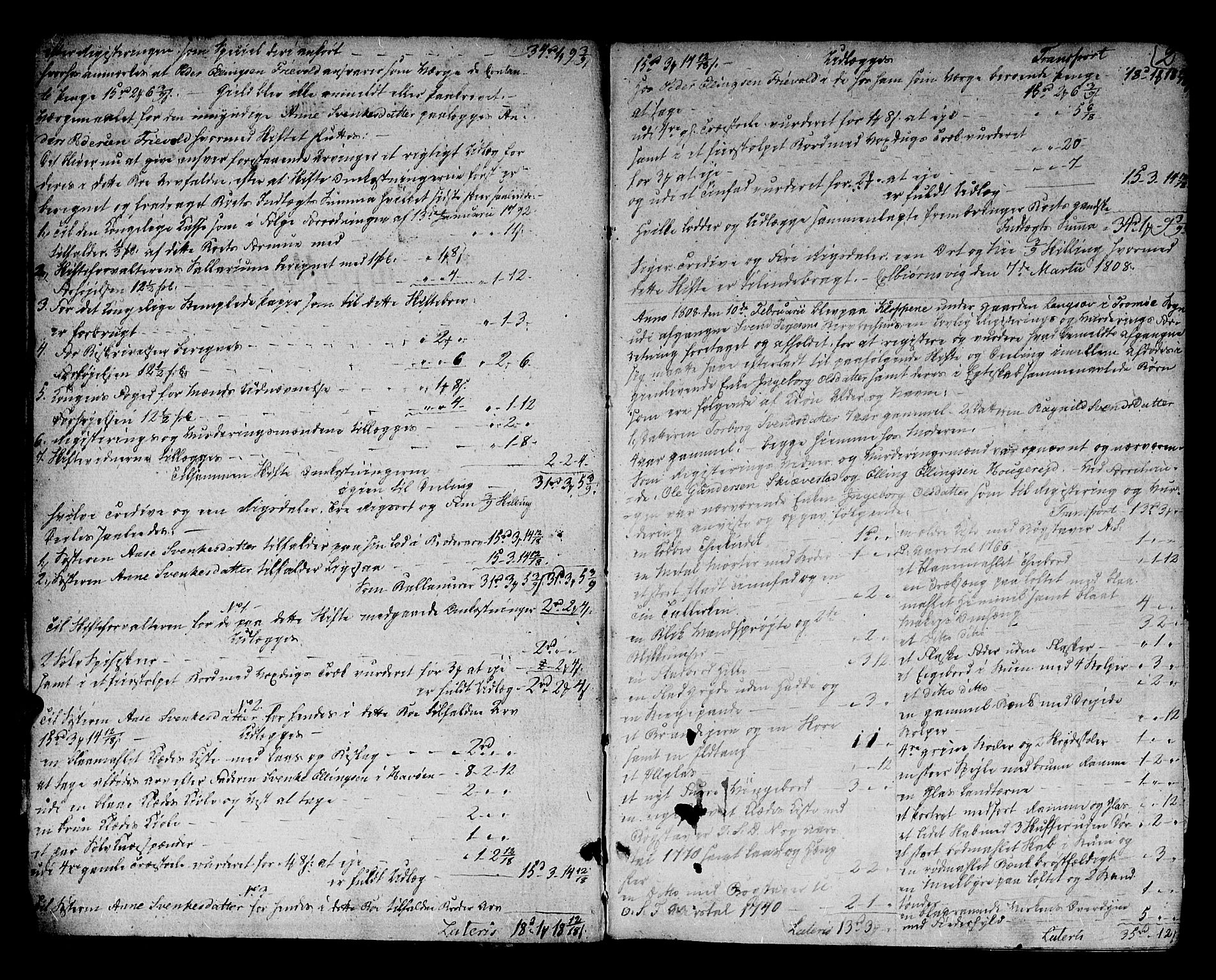 Nedenes sorenskriveri før 1824, SAK/1221-0007/H/Hc/L0052: Skifteprotokoll med register nr 37, 1808-1810, s. 1b-2a