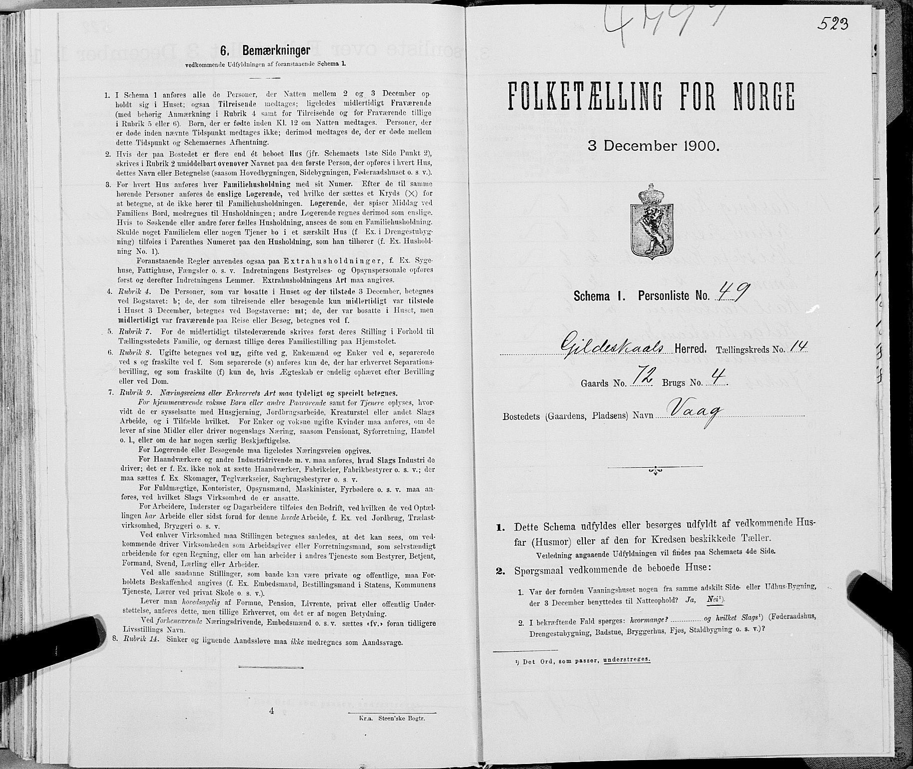 SAT, Folketelling 1900 for 1838 Gildeskål herred, 1900, s. 1506