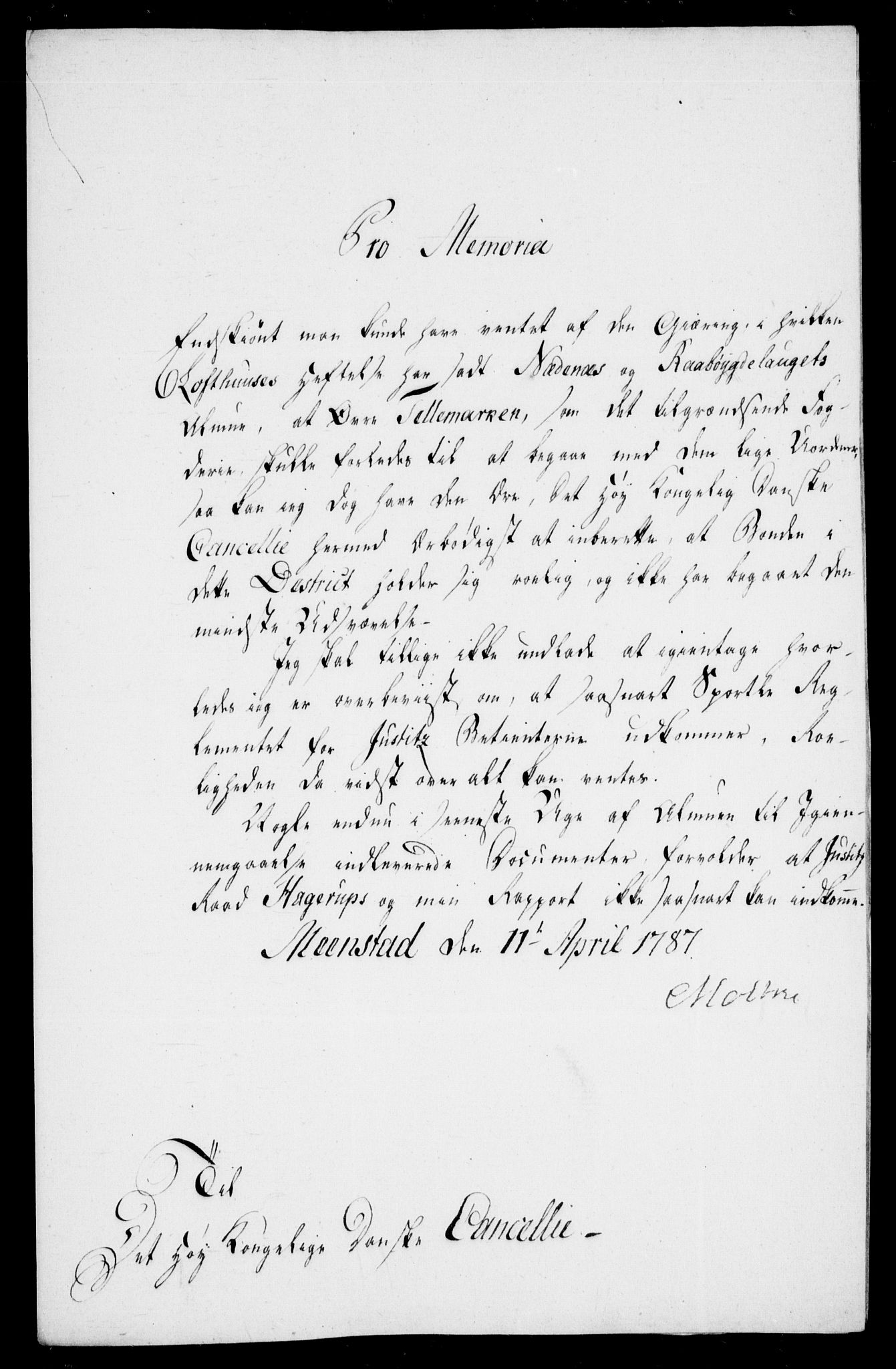 Danske Kanselli, Skapsaker, AV/RA-EA-4061/F/L0097: Skap 16, pakke 7 III, 1787, s. 36