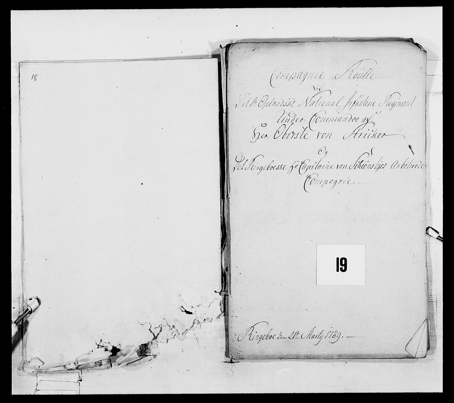 Generalitets- og kommissariatskollegiet, Det kongelige norske kommissariatskollegium, AV/RA-EA-5420/E/Eh/L0061: 1. Opplandske nasjonale infanteriregiment, 1789, s. 366