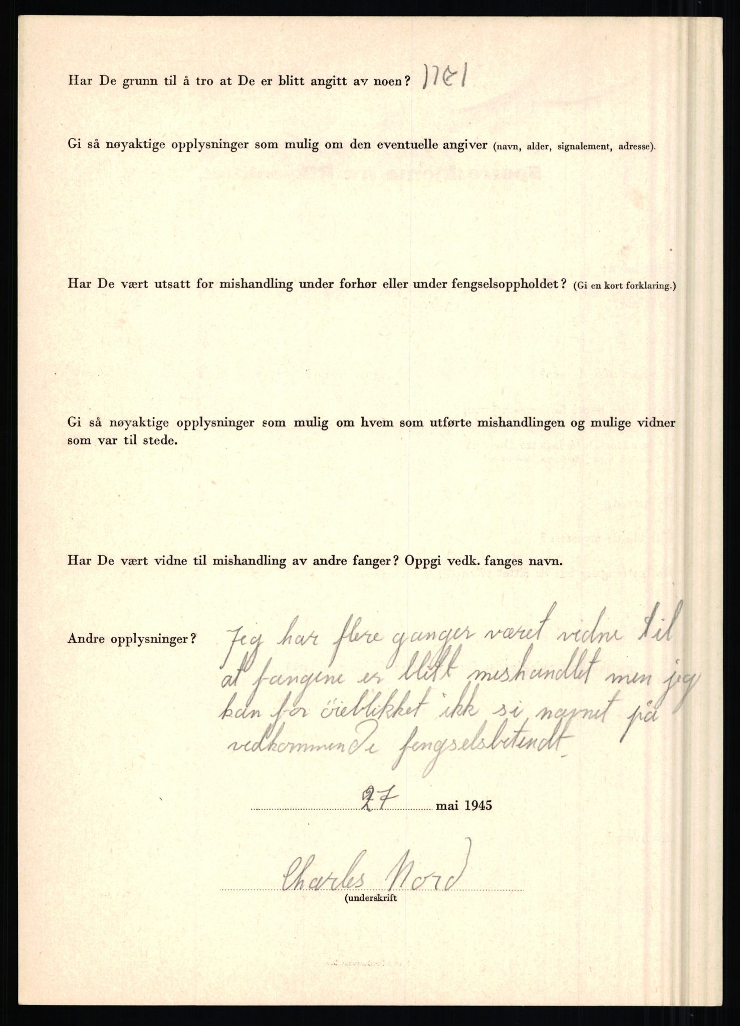 Rikspolitisjefen, AV/RA-S-1560/L/L0012: Mogensen, Øivind - Noraas, Lars, 1940-1945, s. 949