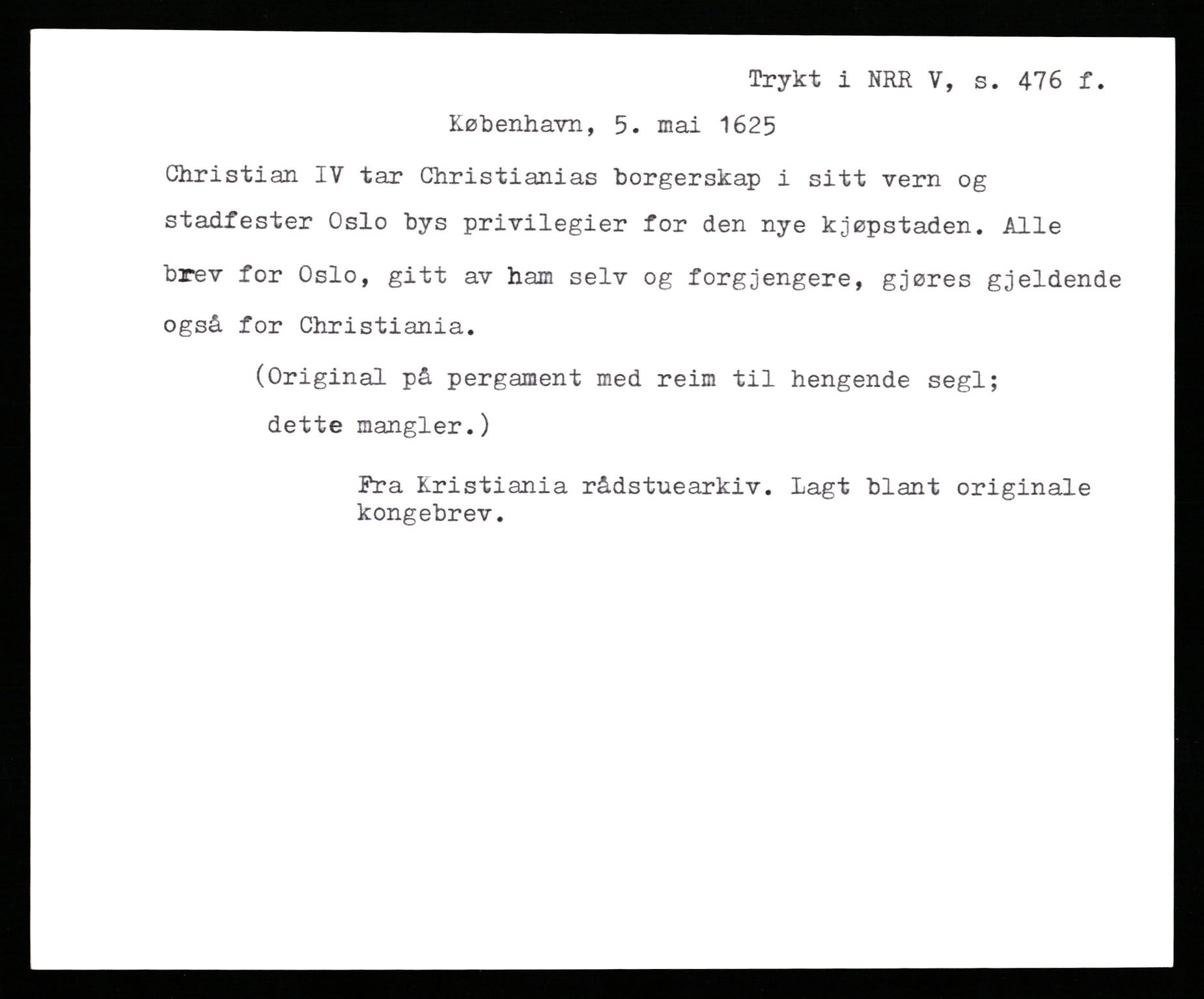 Riksarkivets diplomsamling, AV/RA-EA-5965/F35/F35b/L0007: Riksarkivets diplomer, seddelregister, 1625-1634, s. 17