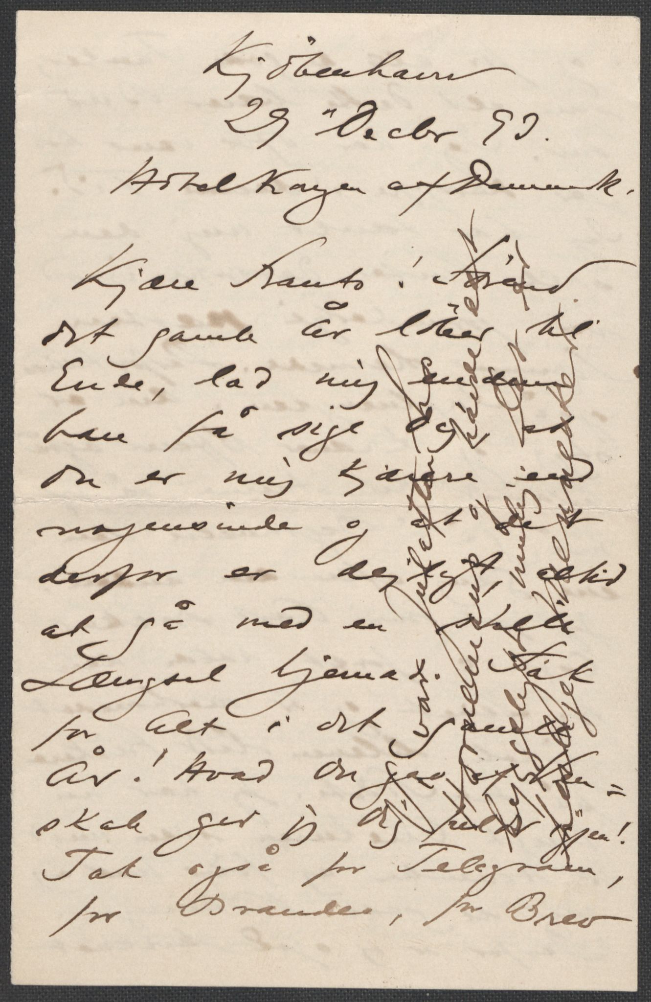 Beyer, Frants, RA/PA-0132/F/L0001: Brev fra Edvard Grieg til Frantz Beyer og "En del optegnelser som kan tjene til kommentar til brevene" av Marie Beyer, 1872-1907, s. 409