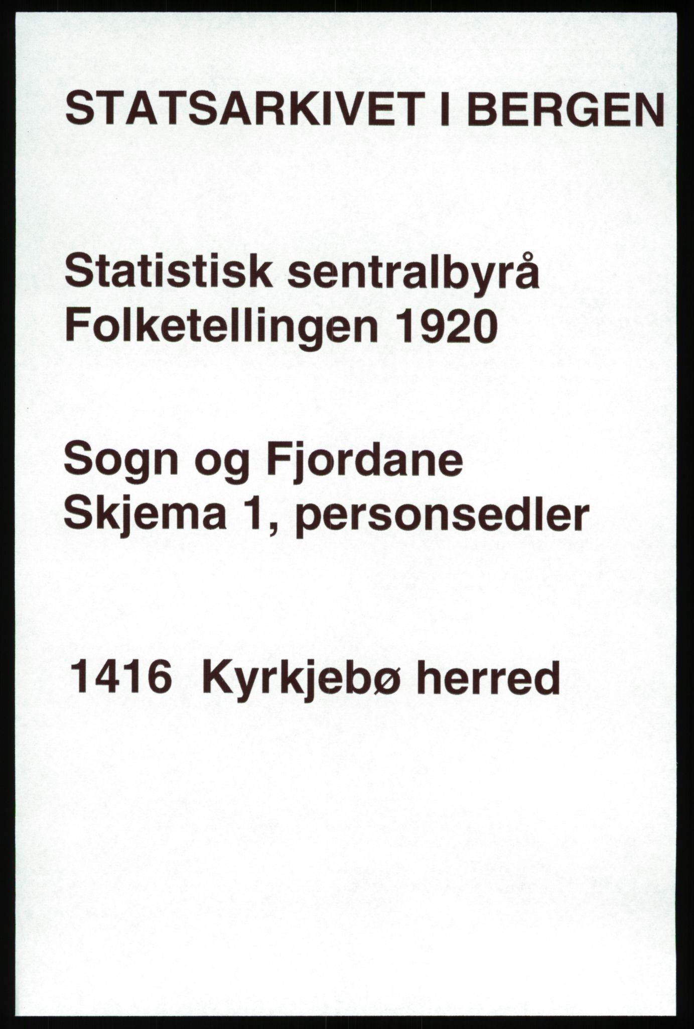 SAB, Folketelling 1920 for 1416 Kyrkjebø herred, 1920, s. 731
