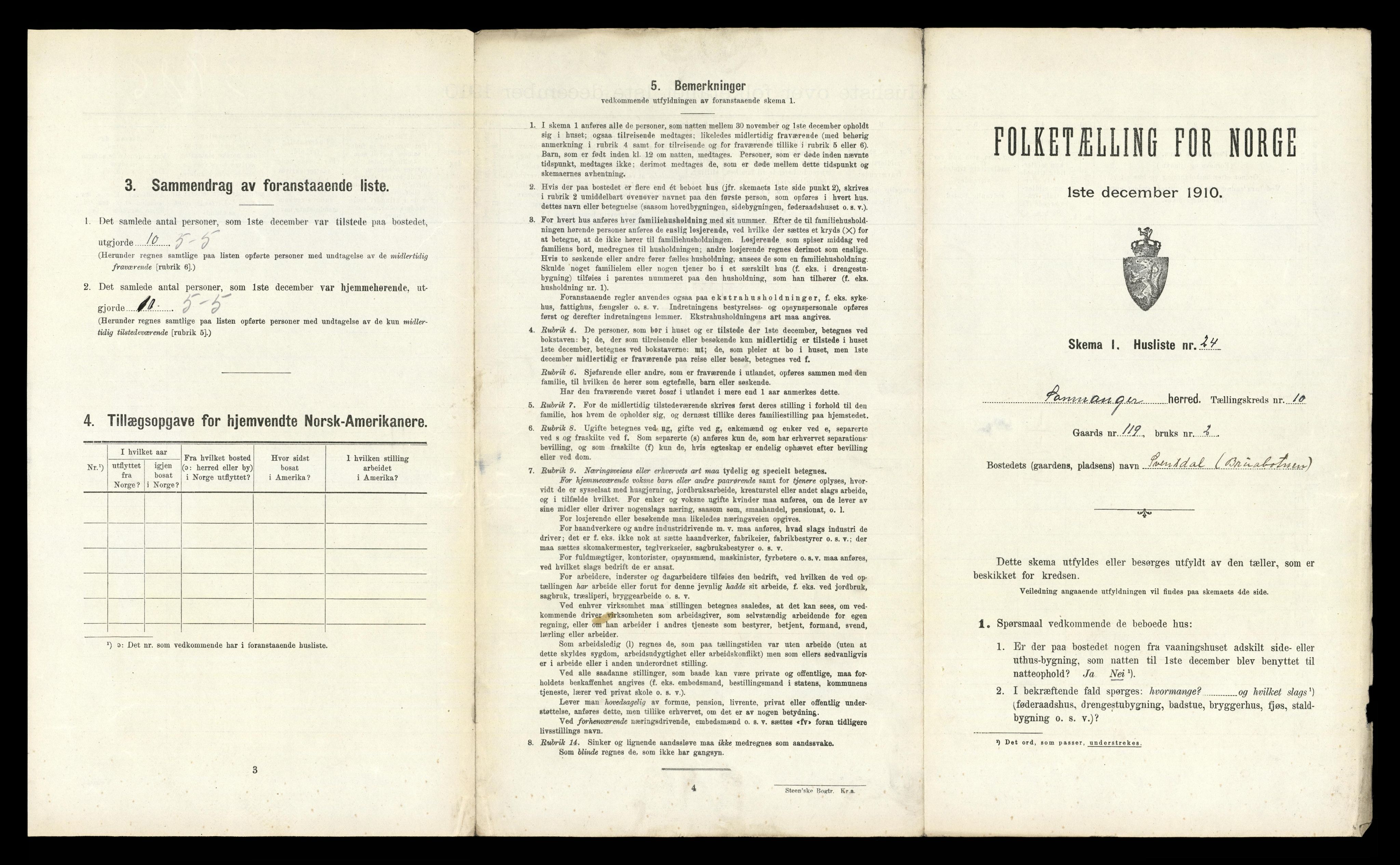 RA, Folketelling 1910 for 1242 Samnanger herred, 1910, s. 729