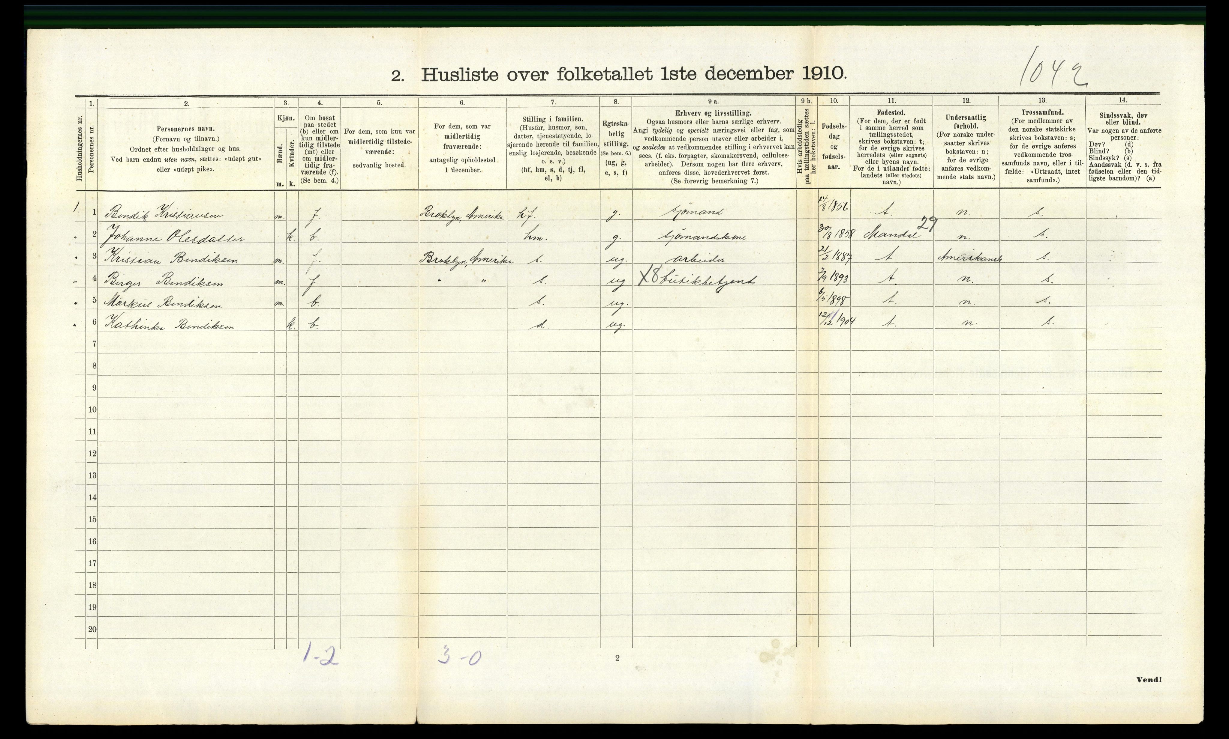 RA, Folketelling 1910 for 1019 Halse og Harkmark herred, 1910, s. 999