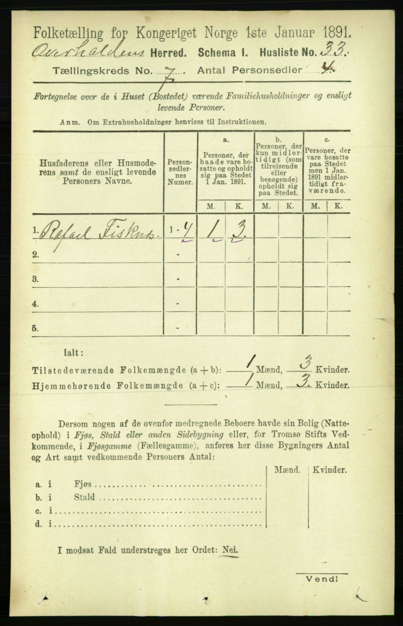 RA, Folketelling 1891 for 1744 Overhalla herred, 1891, s. 2621